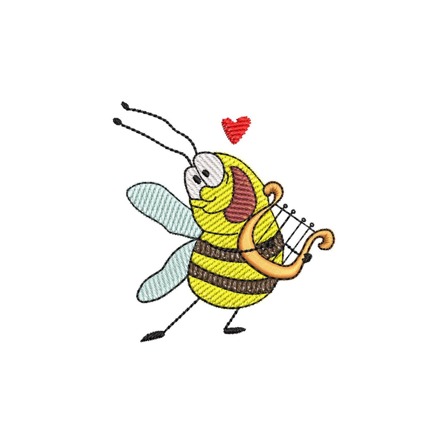 Stickdatei Bienen verliebt