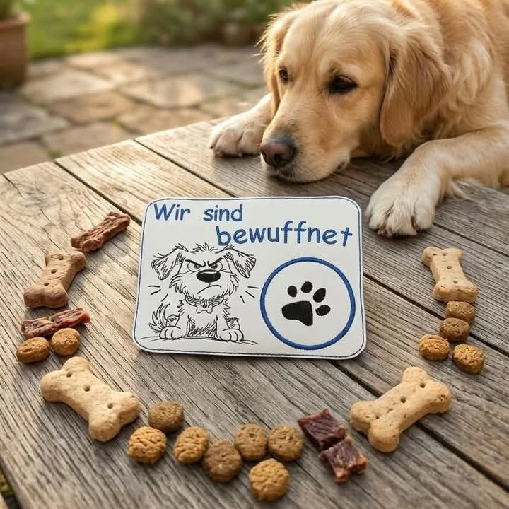 Stickdatei Hund bewuffnet