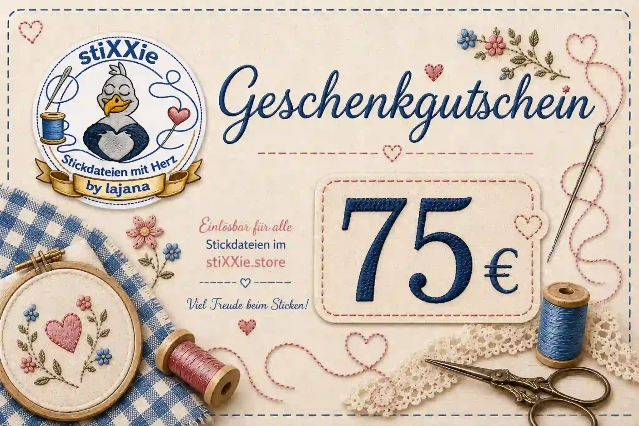 stiXXie Geschenkgutschein – Stickdateien verschenken
