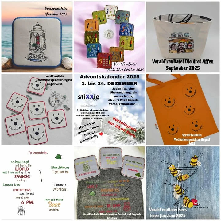 Stickdateien Adventskalender 2025 – 31 Überraschungen