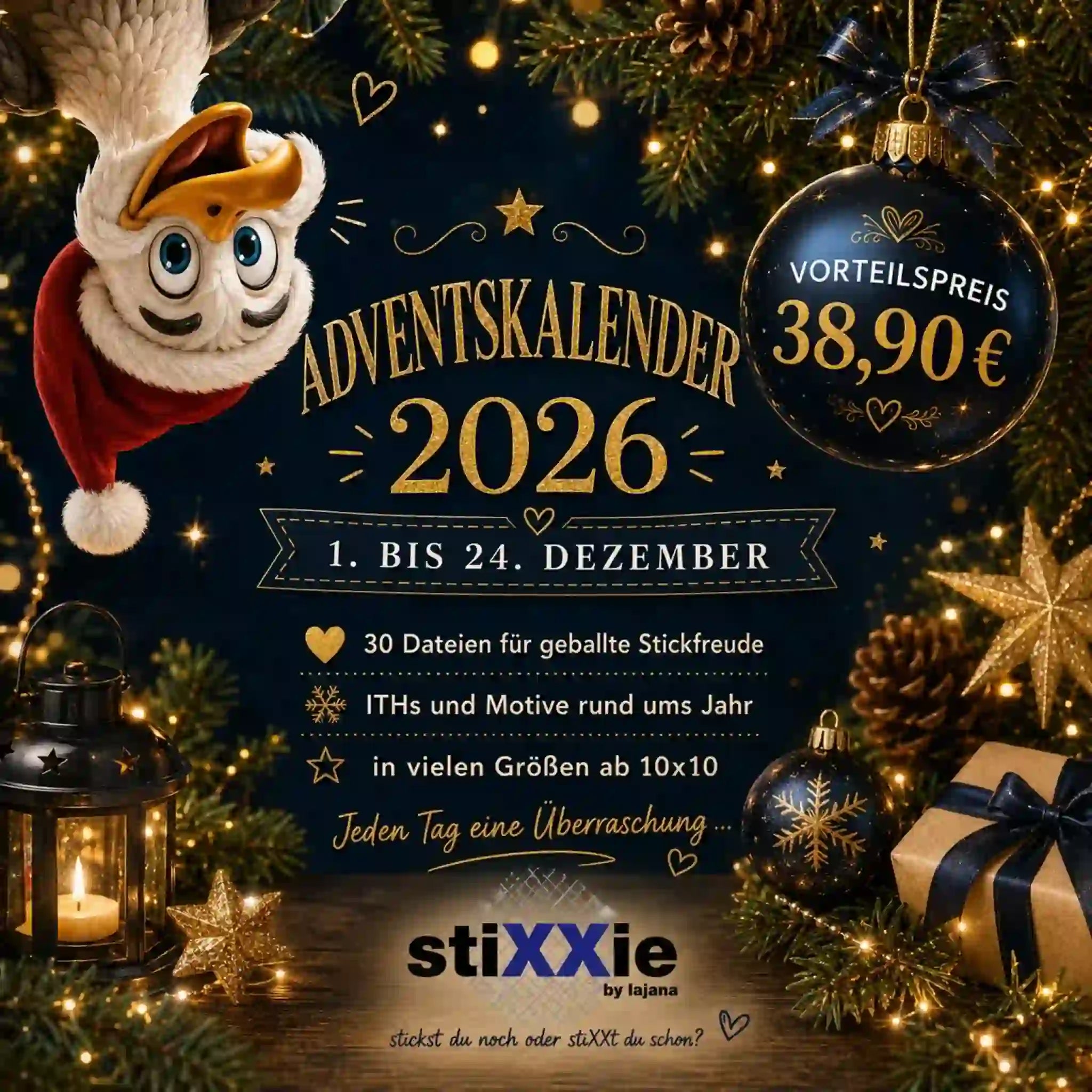 Stickdateien Adventskalender 2026 – Exklusive Überraschungen