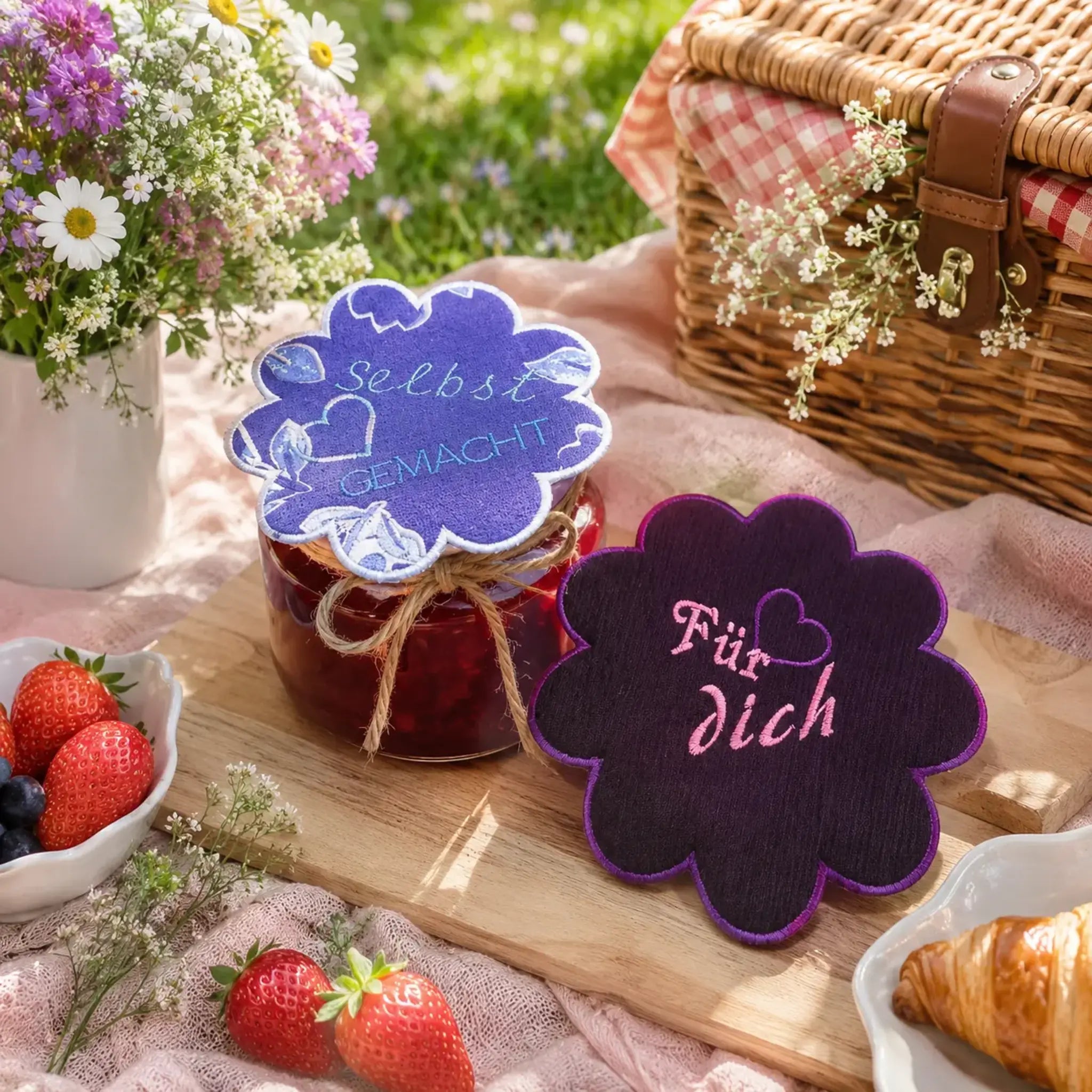 ITH Stickdatei Abdeckungen für Gläser 🫙 – Mega-Paket 10x10