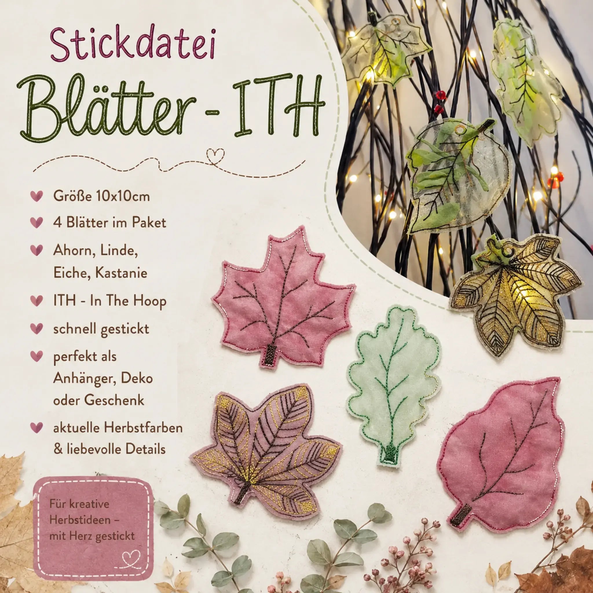 ITH Stickdatei Blätter