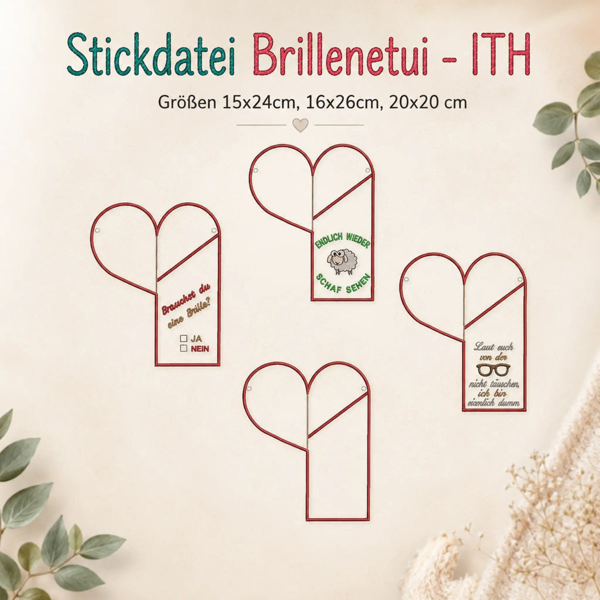ITH Stickdatei Brillenetui – Brillentasche sticken