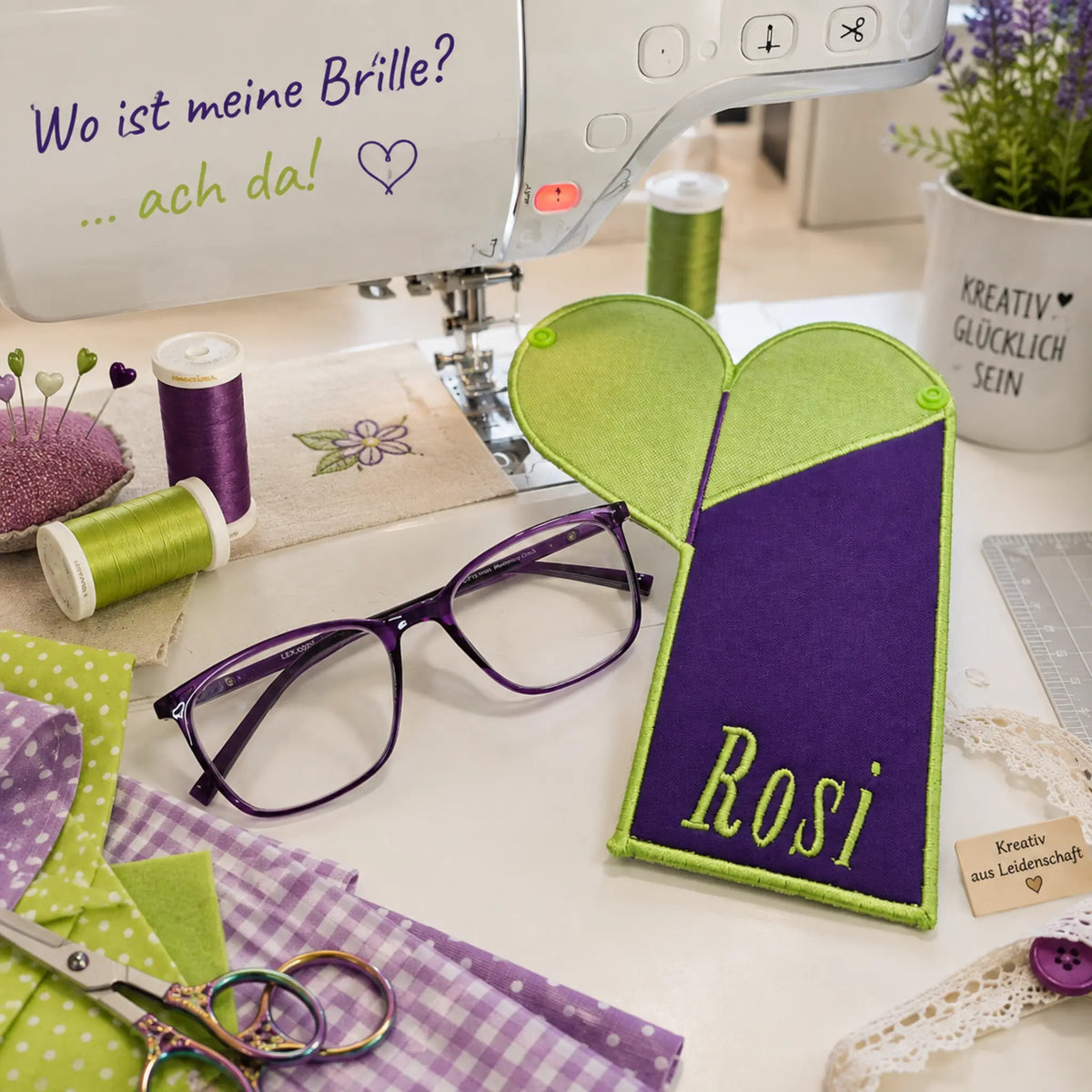 ITH Stickdatei Brillenetui – Brillentasche sticken