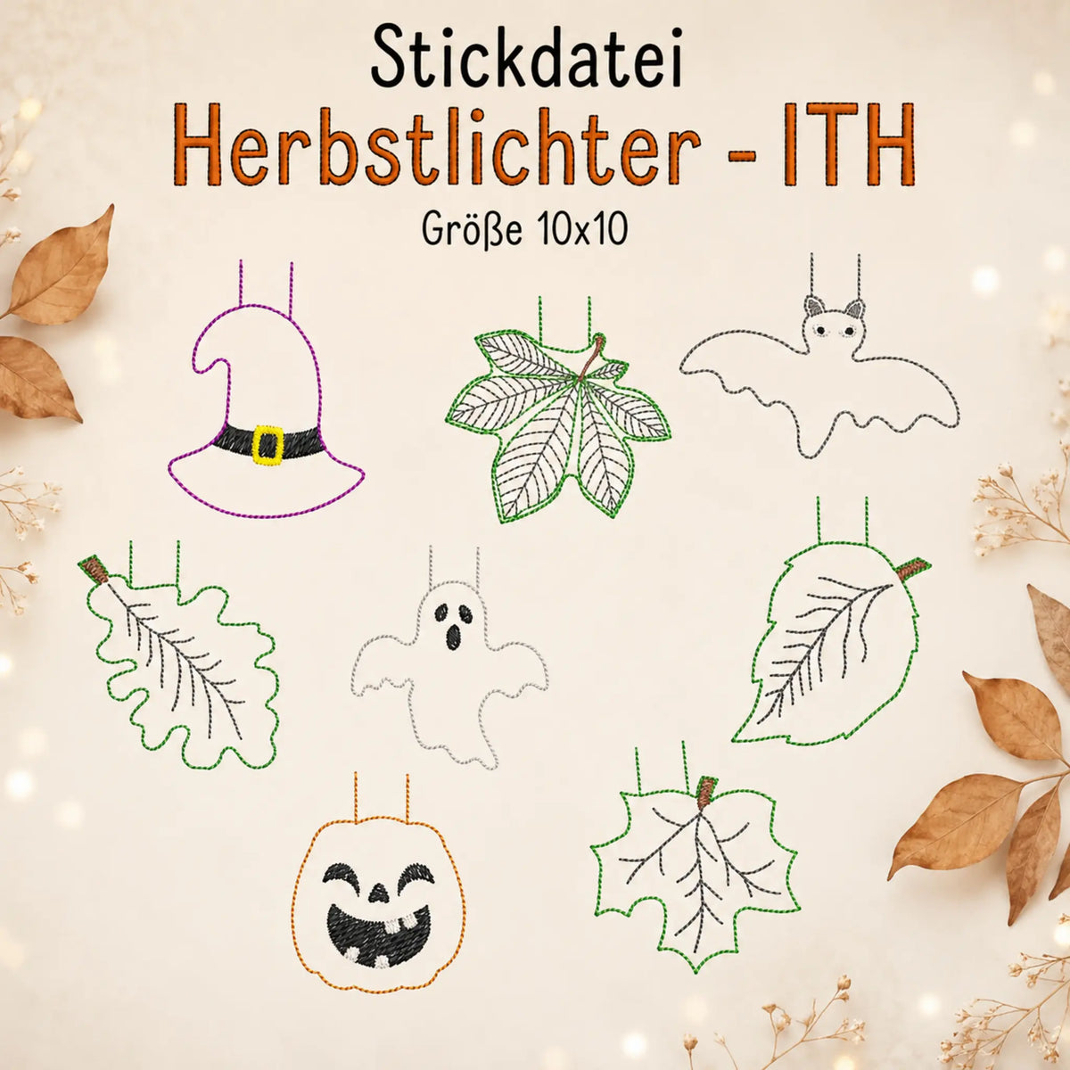 ITH Stickdatei Herbstlichter