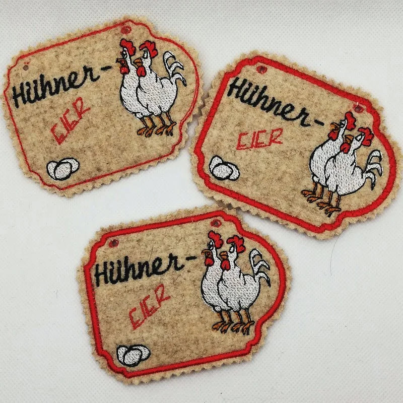 ITH Stickdatei Hühner Anhänger von stiXXie by lajana
