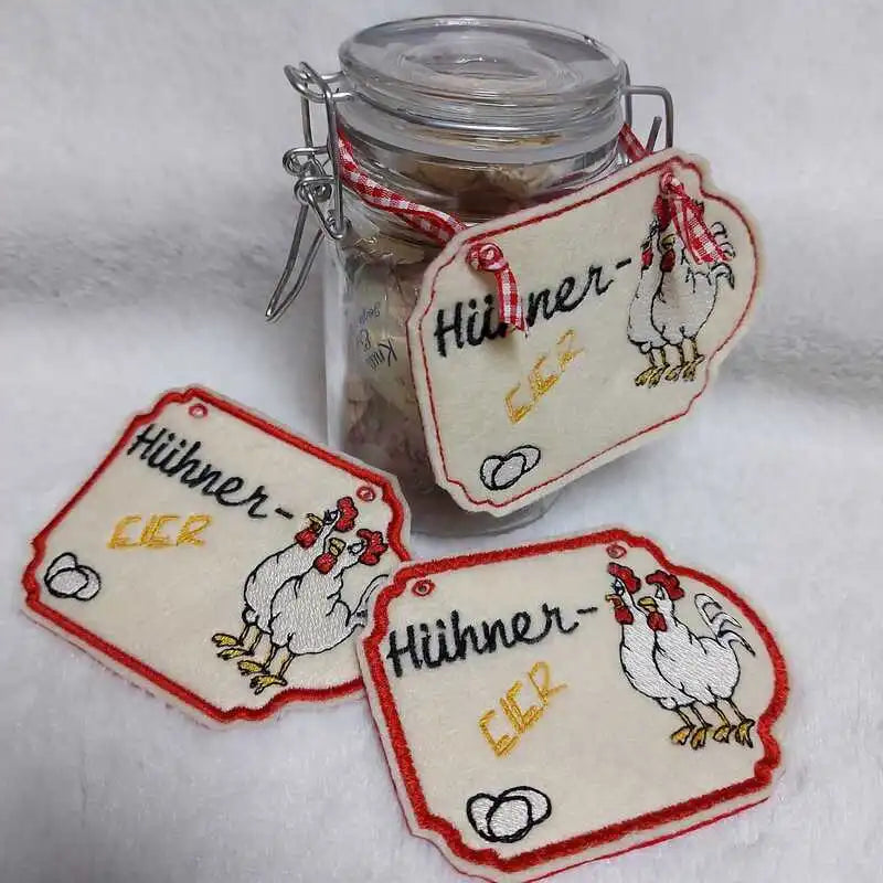 ITH Stickdatei Hühner Anhänger von stiXXie by lajana