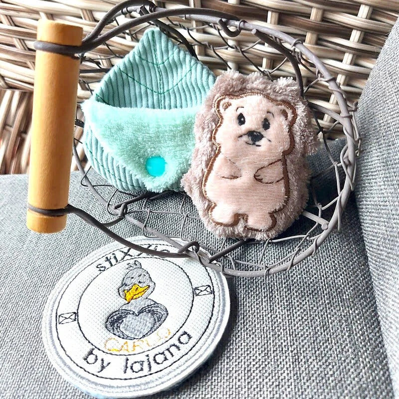 ITH Stickdatei Igel im Blatt