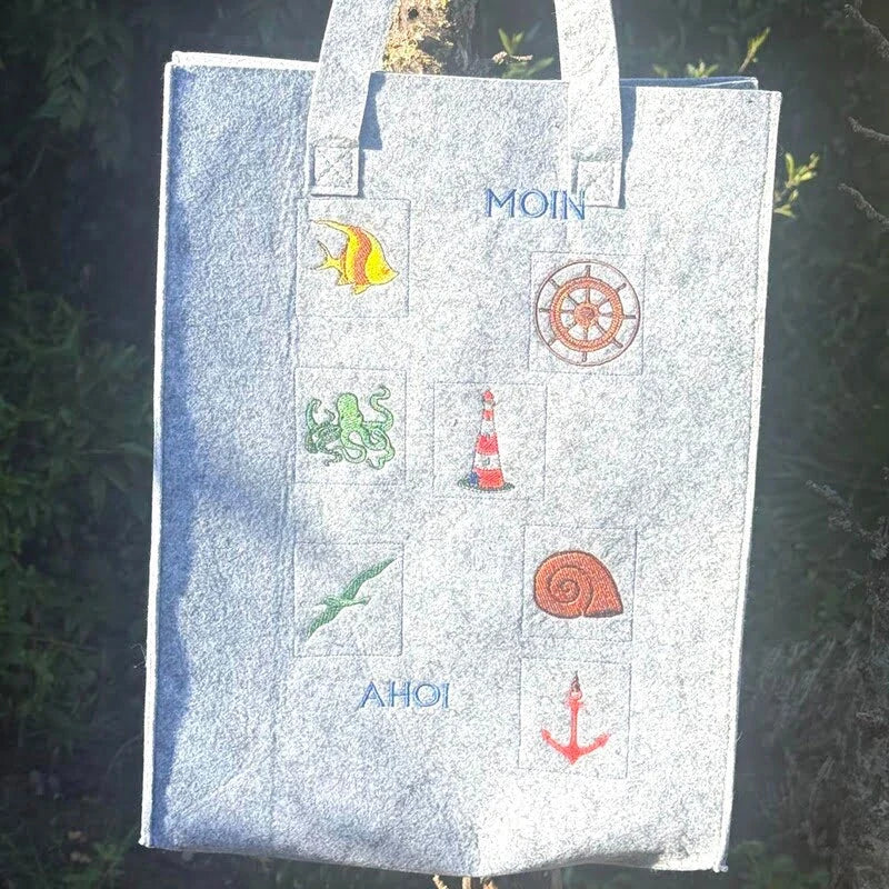 ITH Stickdatei Kranz und Schild Maritim