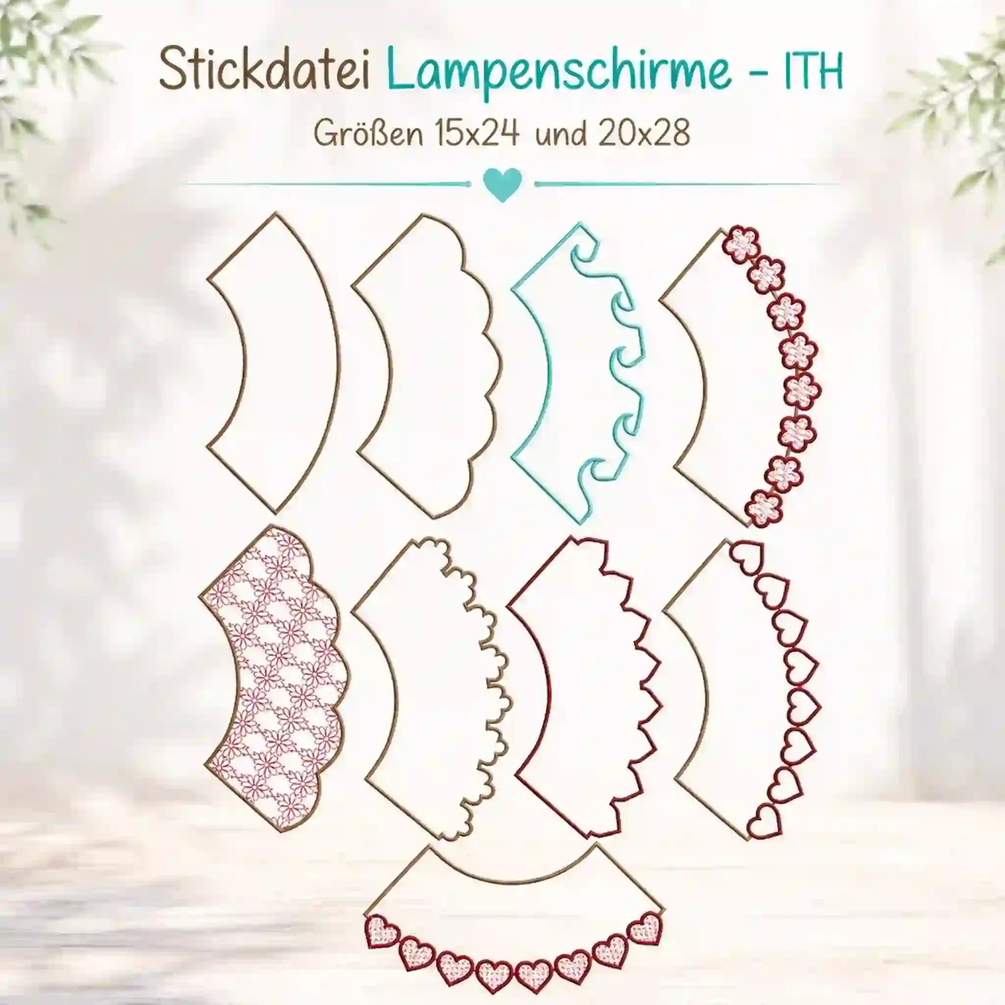 ITH Stickdatei Lampenschirme