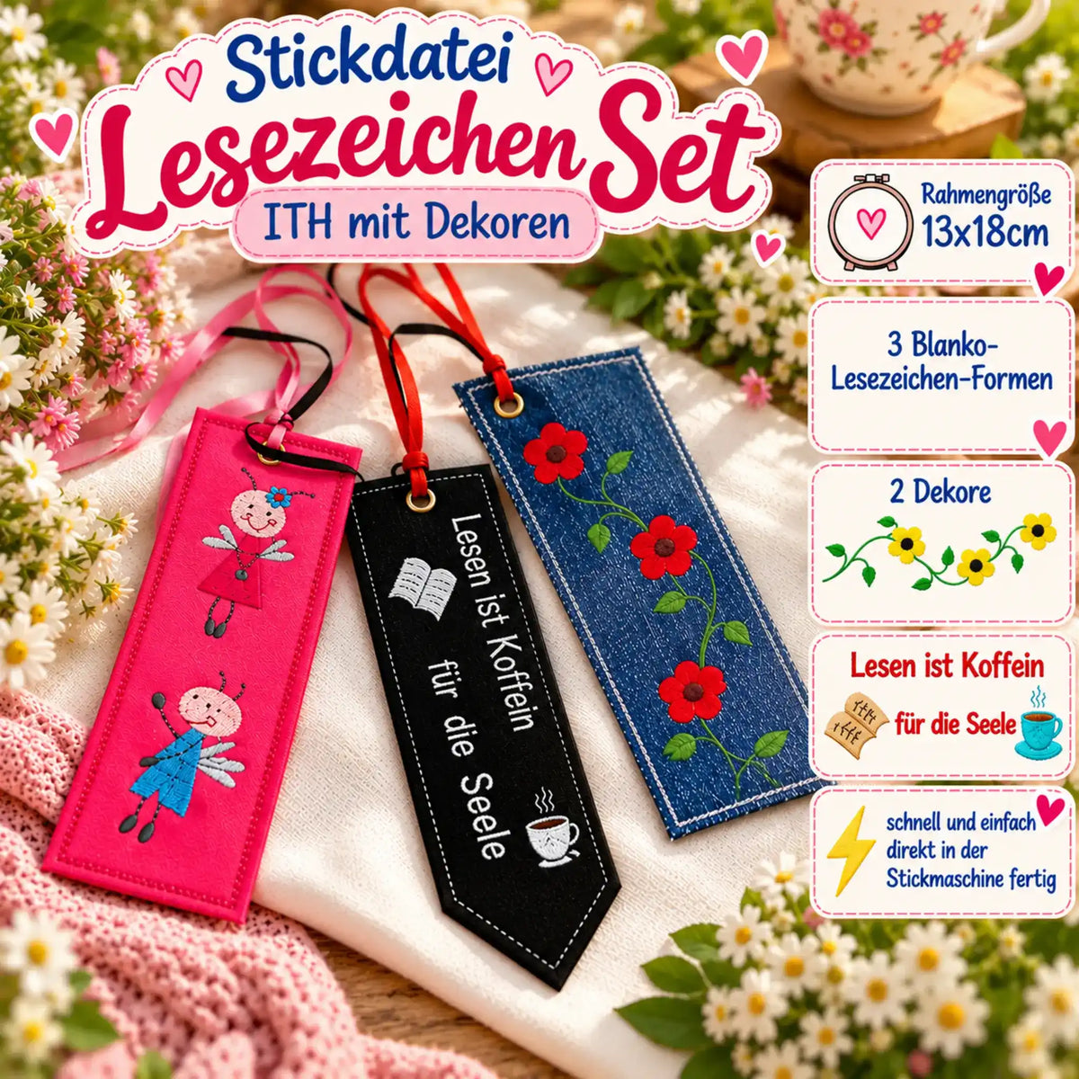 ITH Stickdatei Lesezeichen