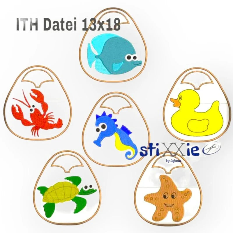 ITH Stickdatei Maritim Handtuchhänger Set von stiXXie by lajana