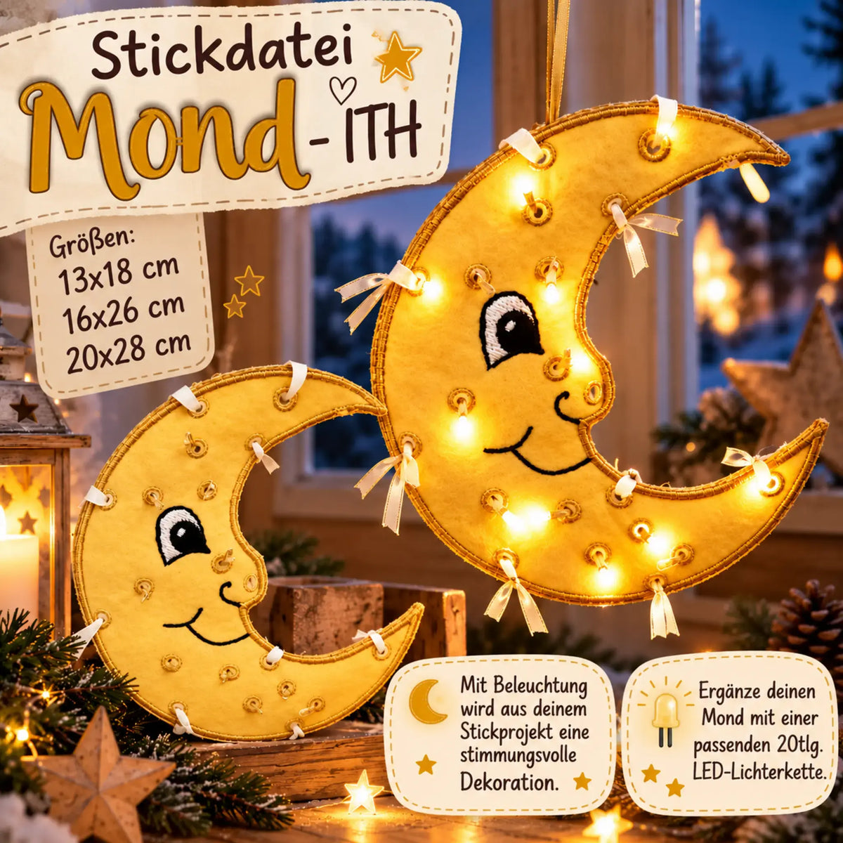 ITH Stickdatei Mond