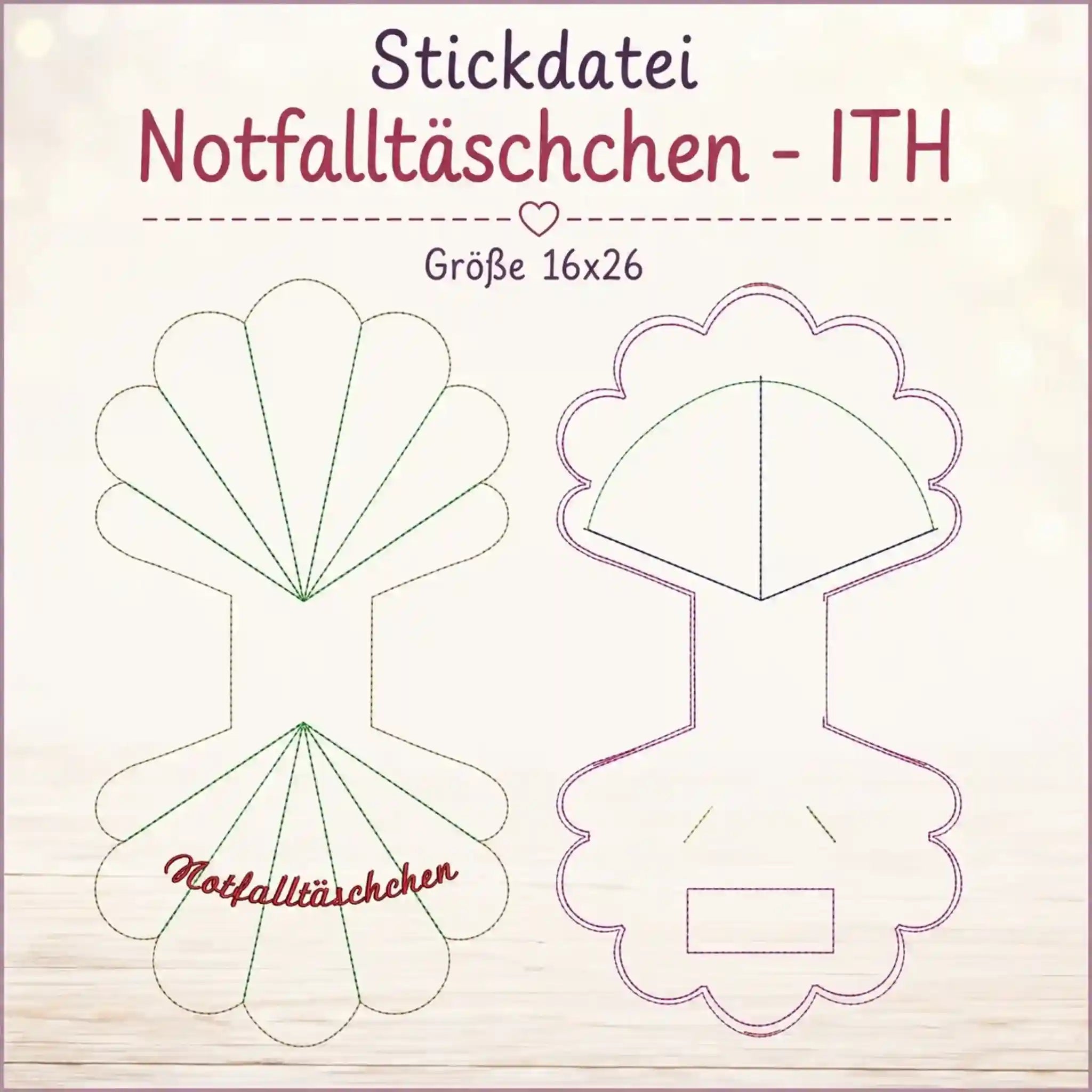 ITH Stickdatei Notfalltäschchen