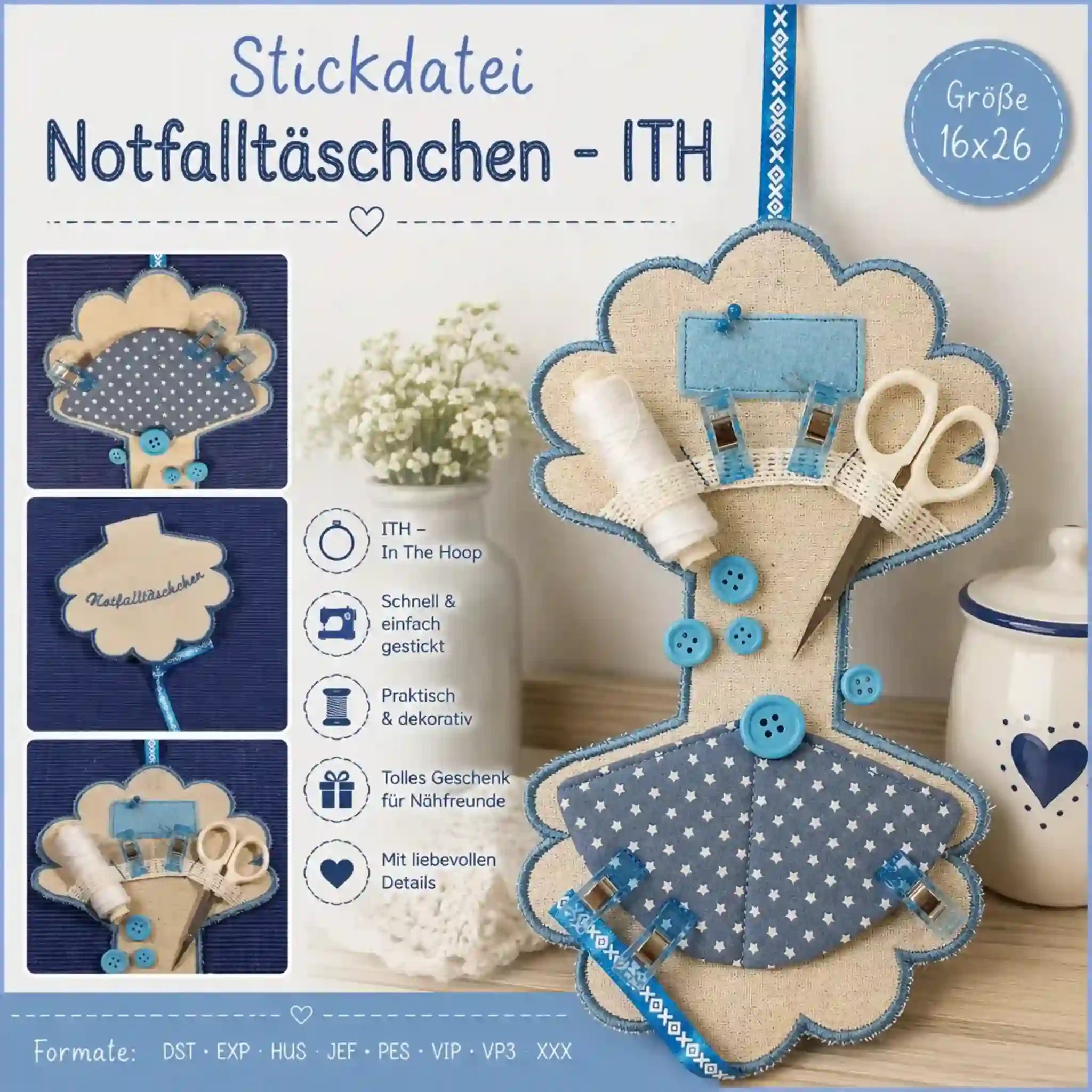 ITH Stickdatei Notfalltäschchen