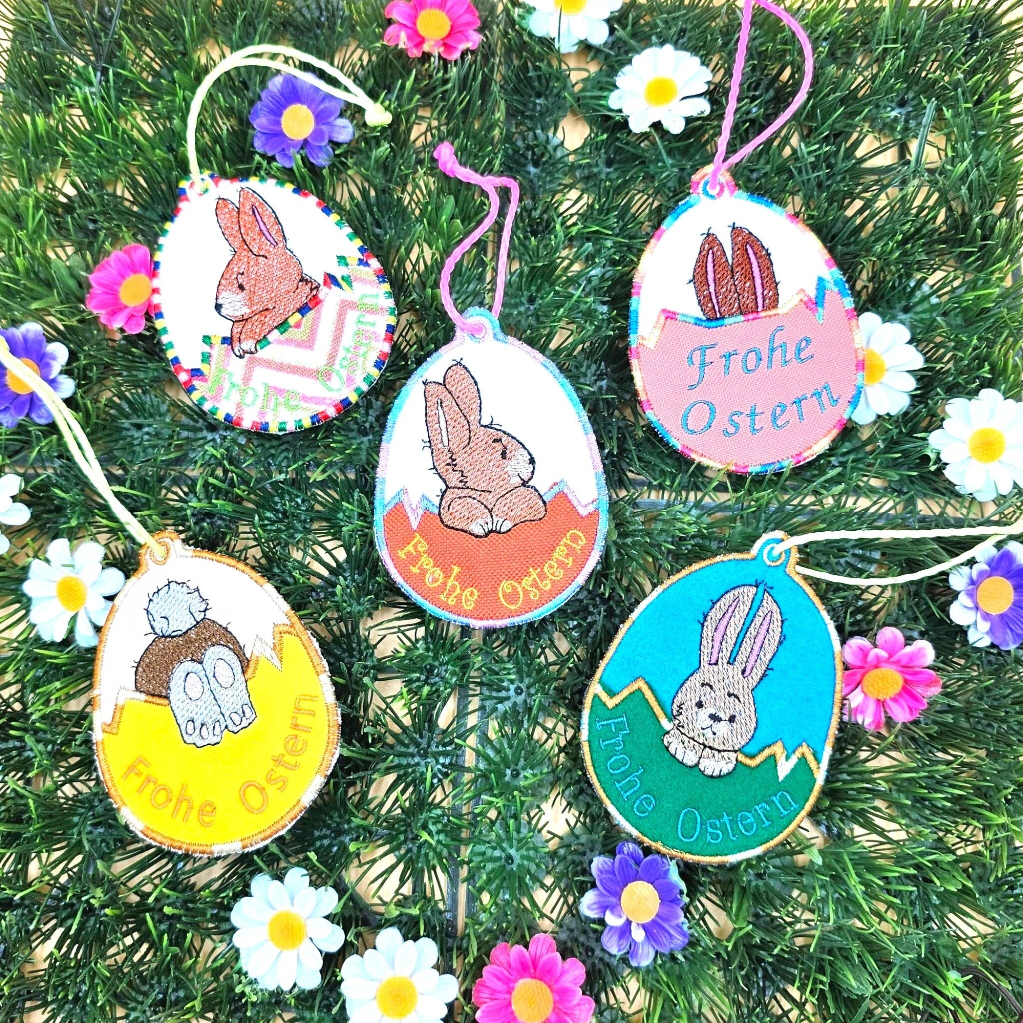 ITH Stickdatei Ostereier Hasen