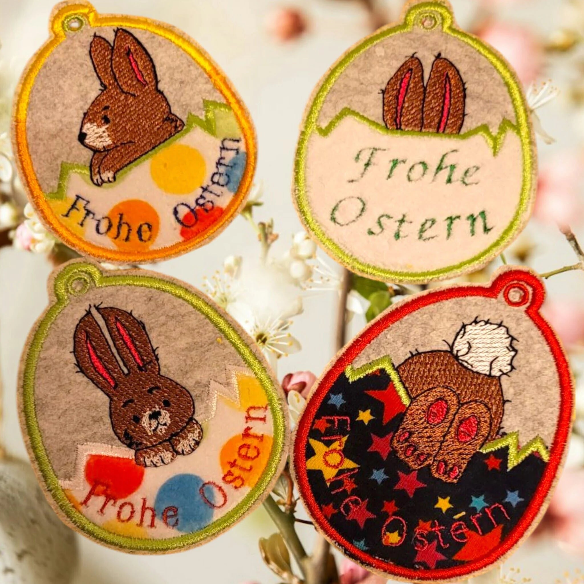 ITH Stickdatei Ostereier Hasen