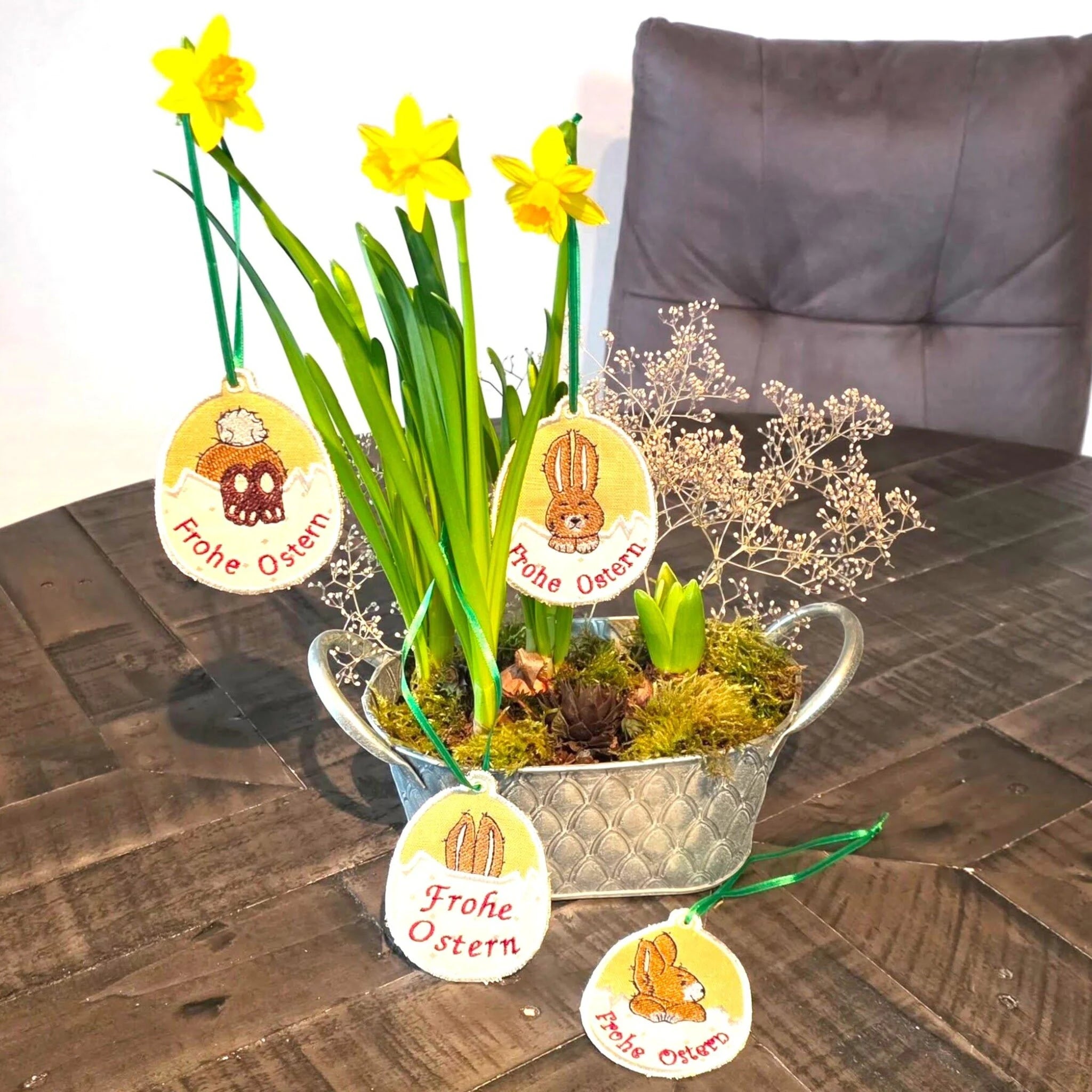 ITH Stickdatei Ostereier Hasen