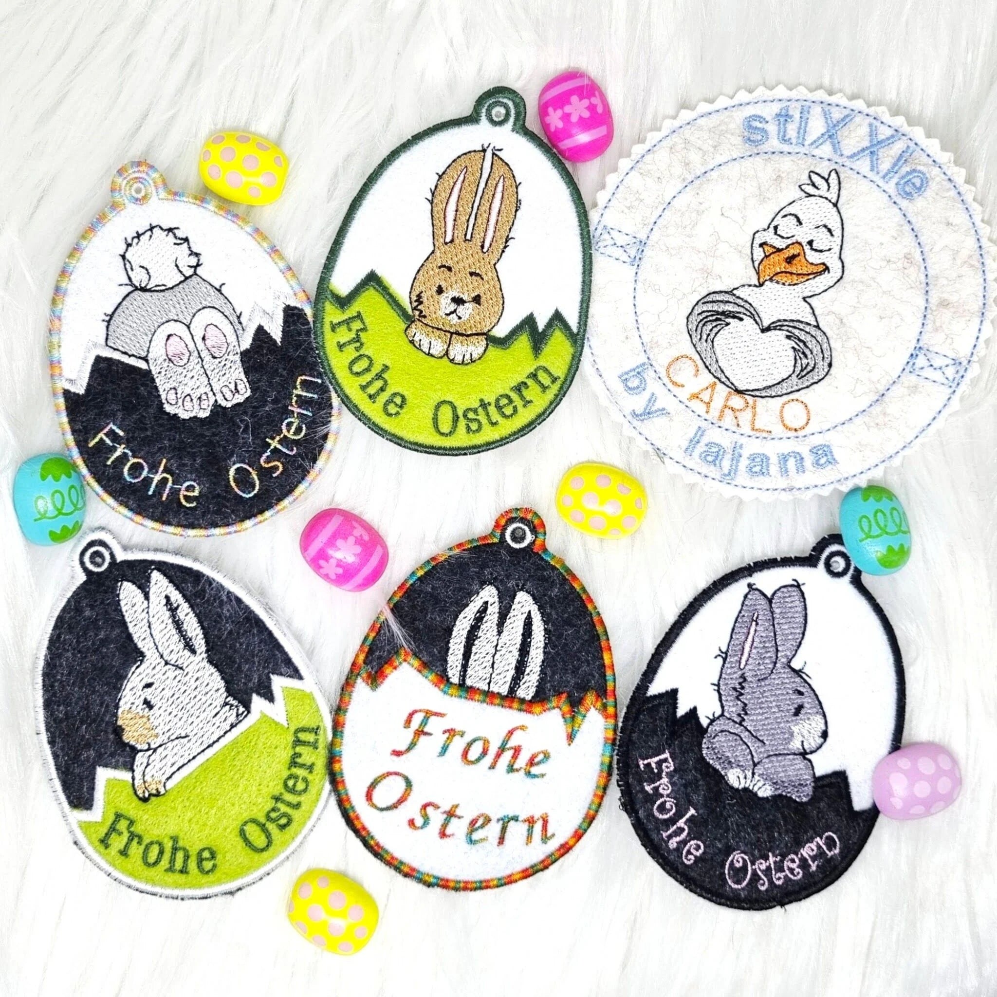 ITH Stickdatei Ostereier Hasen