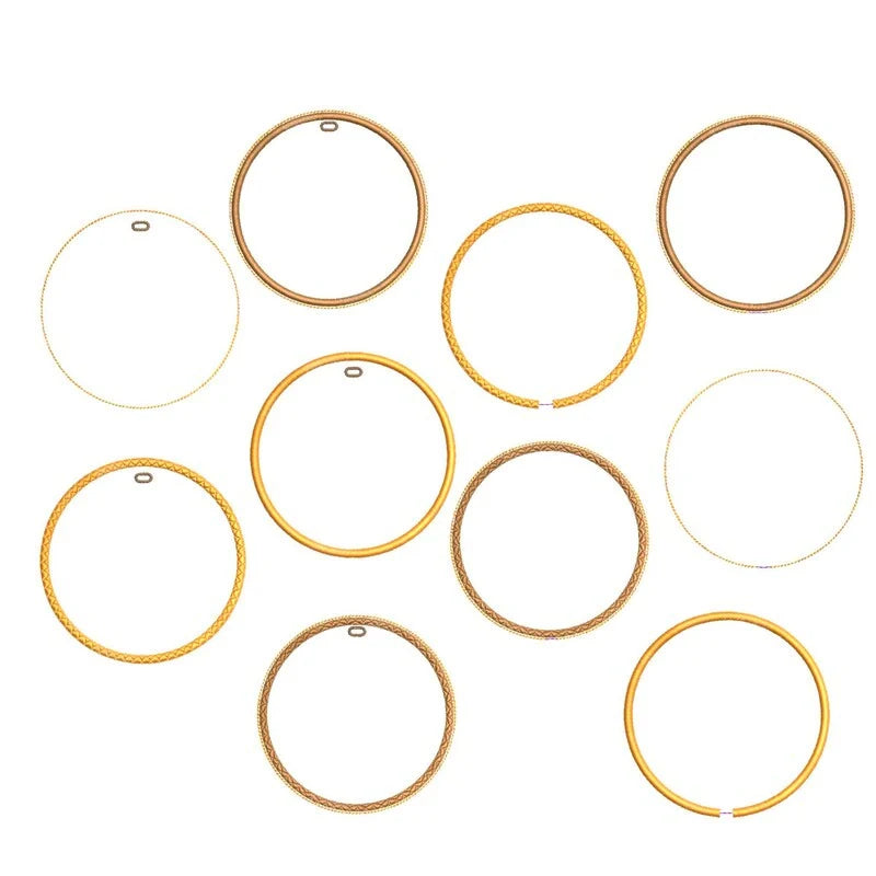 ITH Stickdatei Plaketten und Stabfiguren rund Blanko