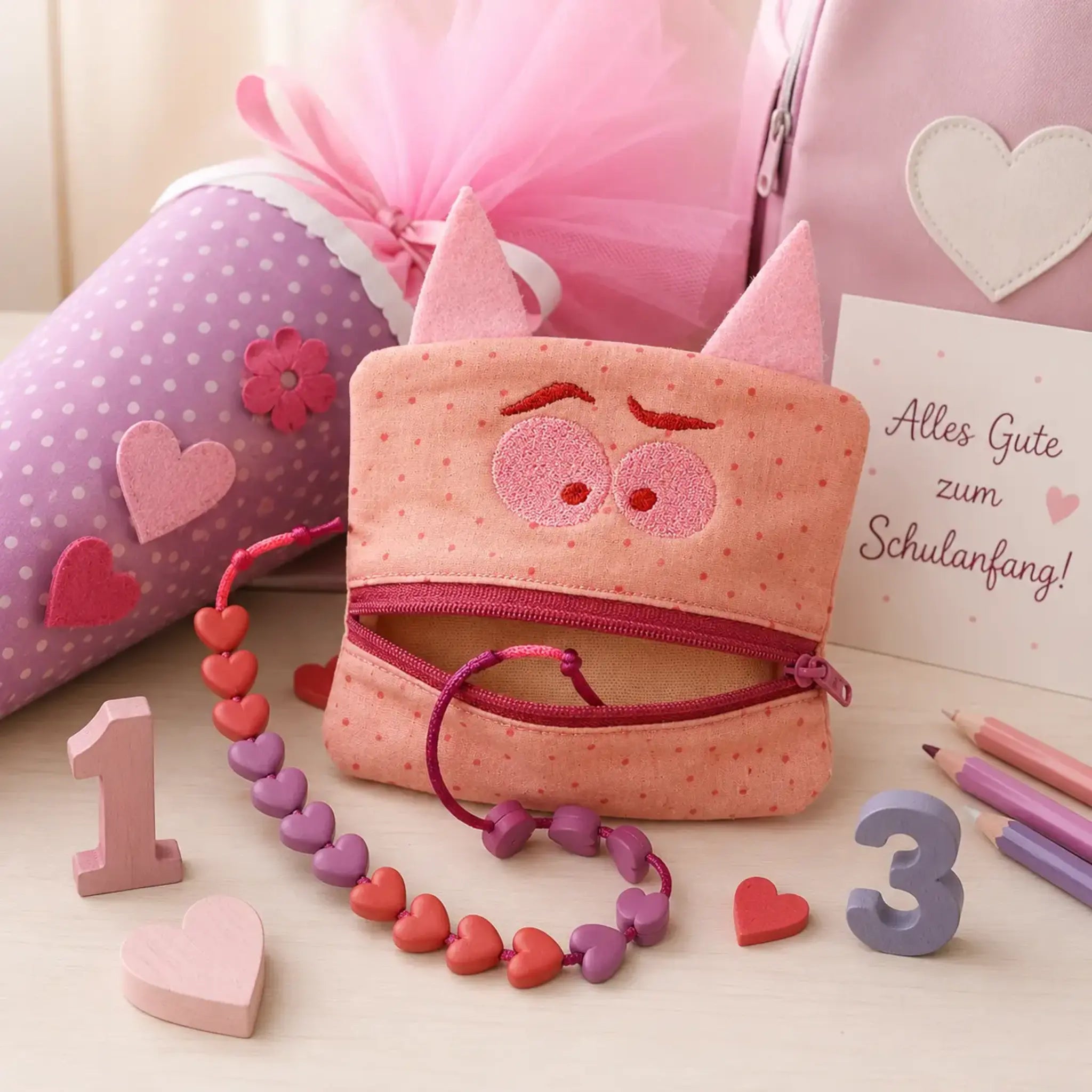 ITH Stickdatei Tasche Rechenkette Monsti