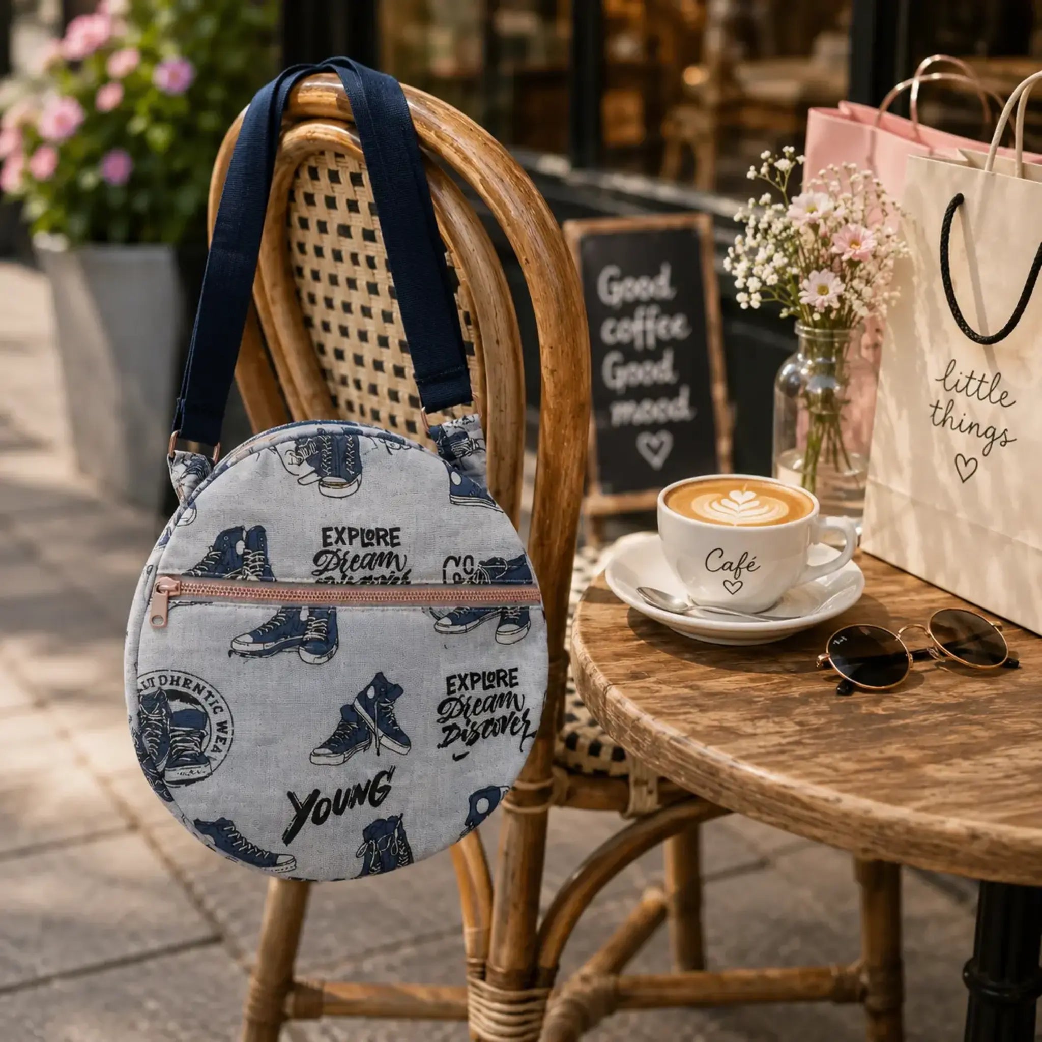 ITH Stickdatei runde Tasche in zwei Größen