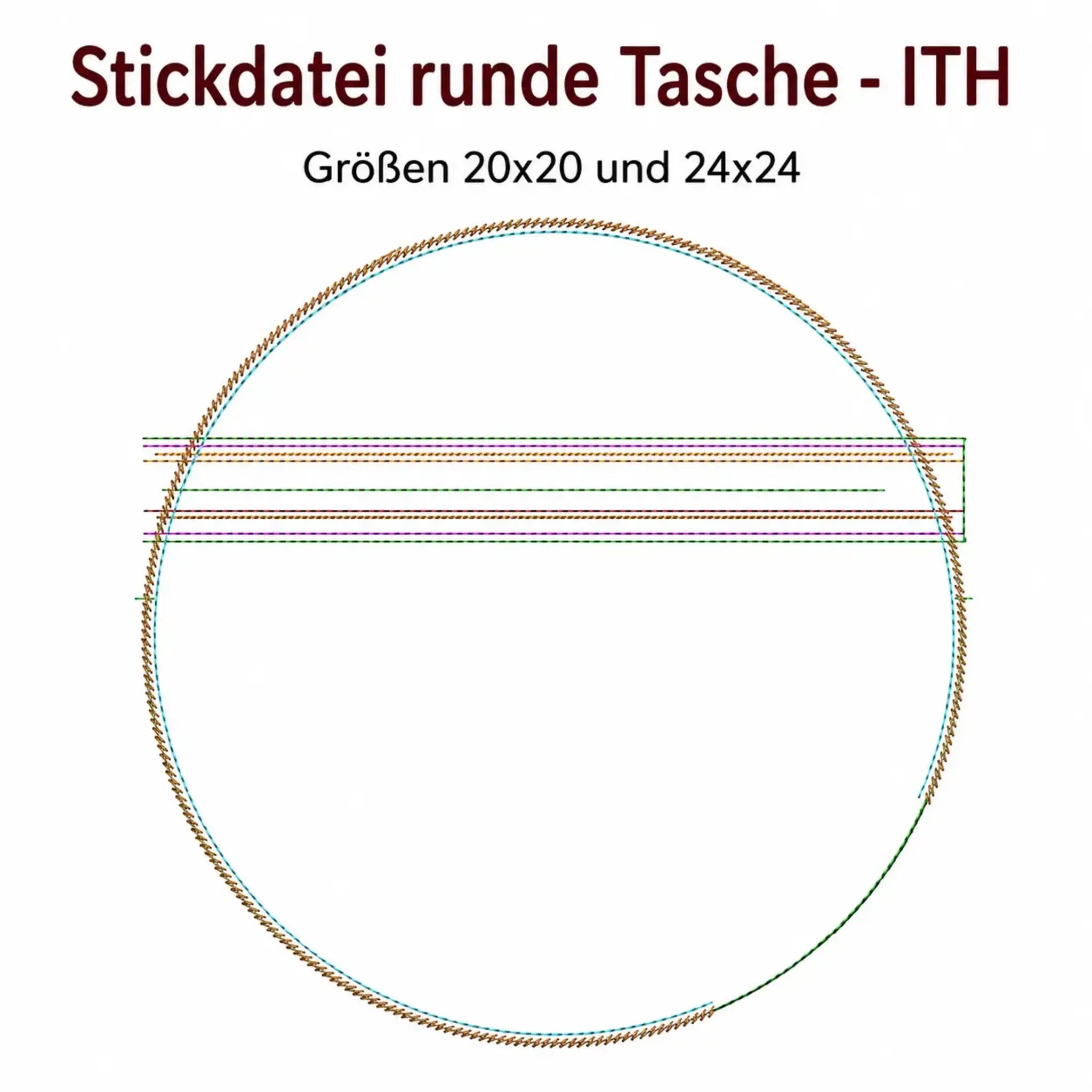 ITH Stickdatei runde Tasche in zwei Größen