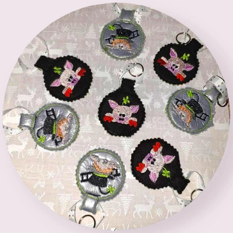 ITH Stickdatei Schlüsselanhänger Glücksbringer von stiXXie by lajana