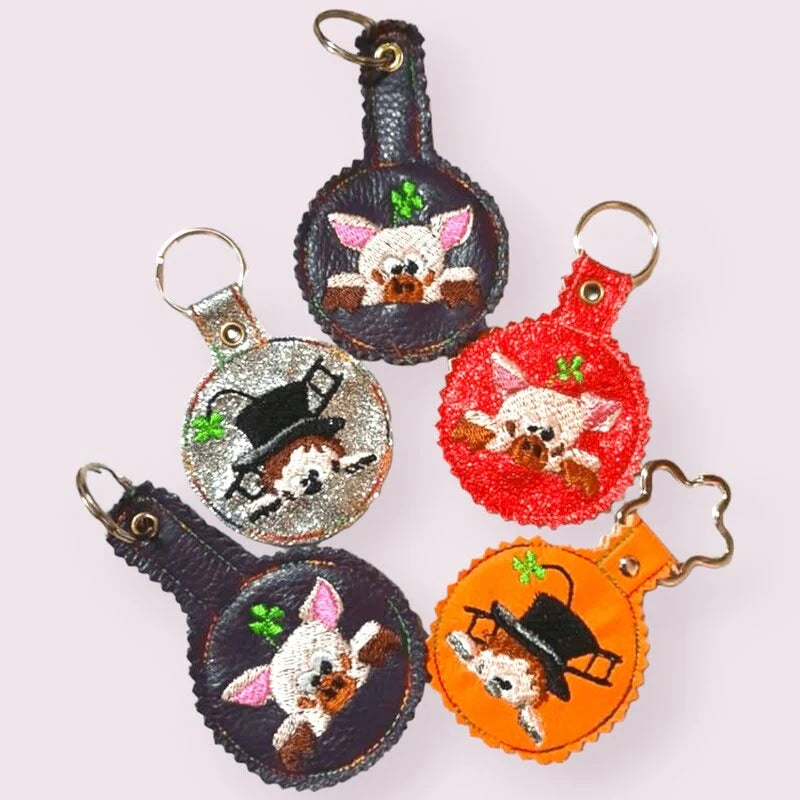 ITH Stickdatei Schlüsselanhänger Glücksbringer von stiXXie by lajana