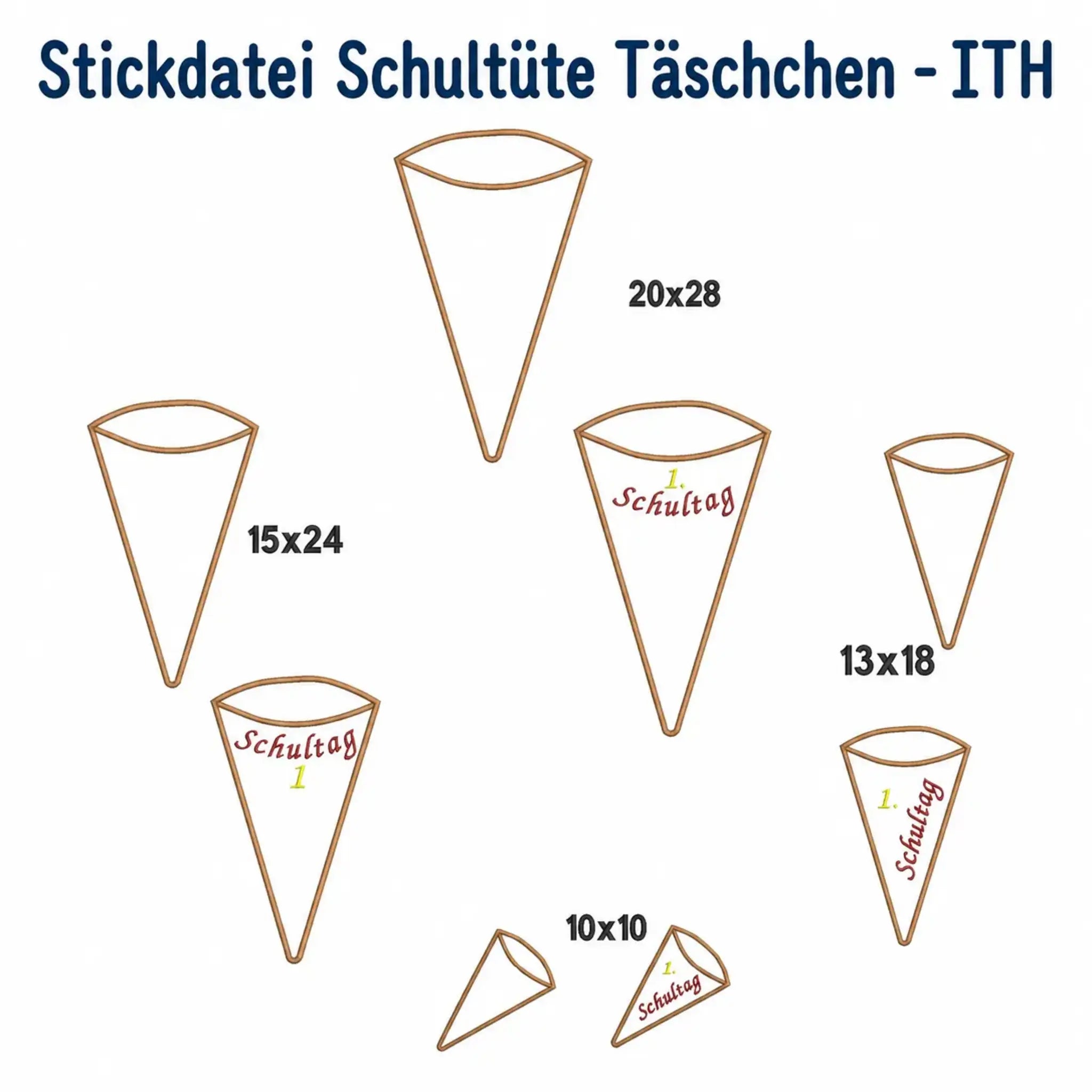 ITH Stickdatei Schultüte Täschchen – In-the-Hoop
