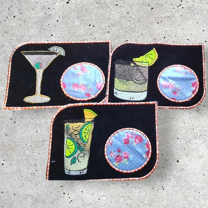 ITH Stickdatei Set Gläserlounge Cocktails und Solos von stiXXie by lajana