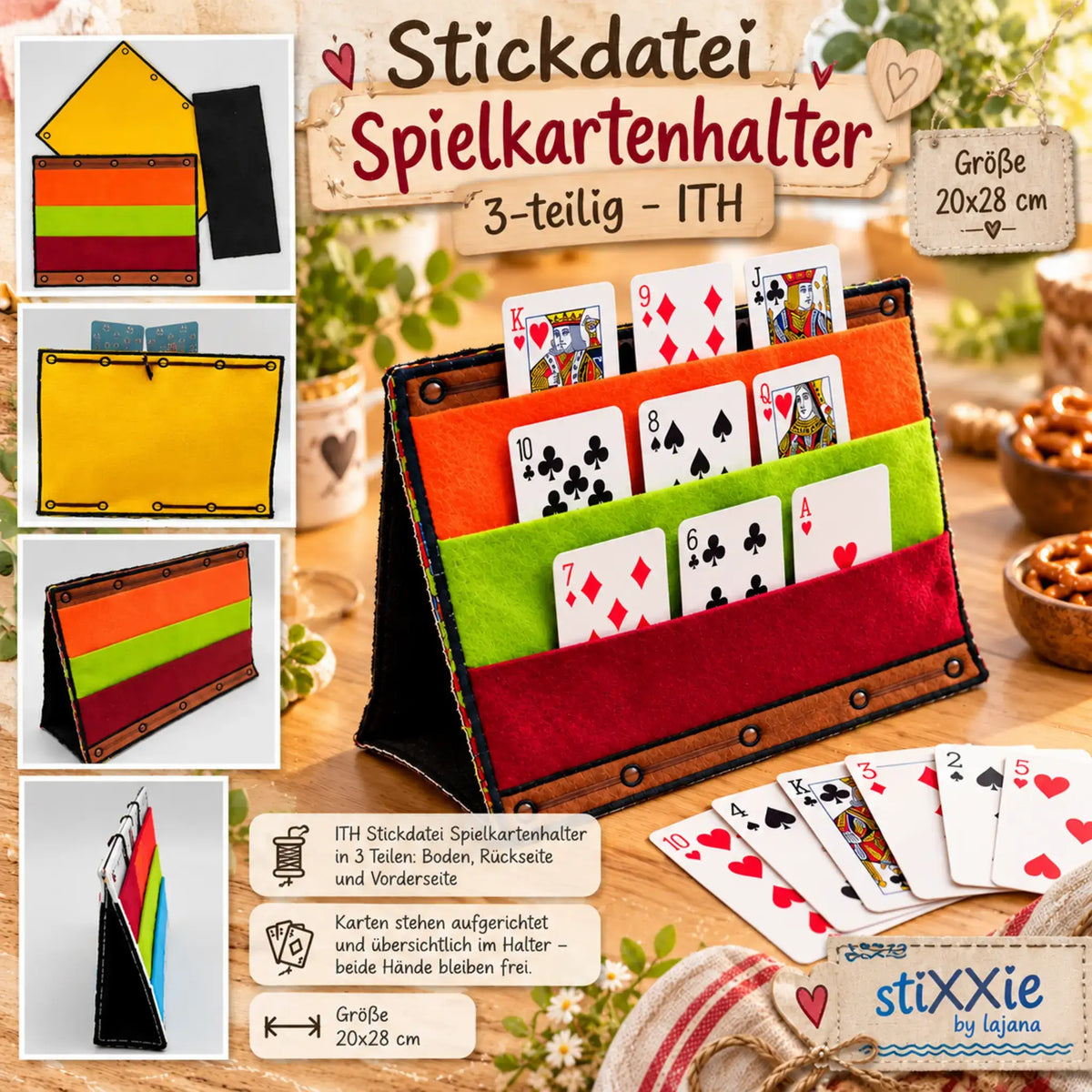 ITH Stickdatei Spielkartenhalter 3-teilig