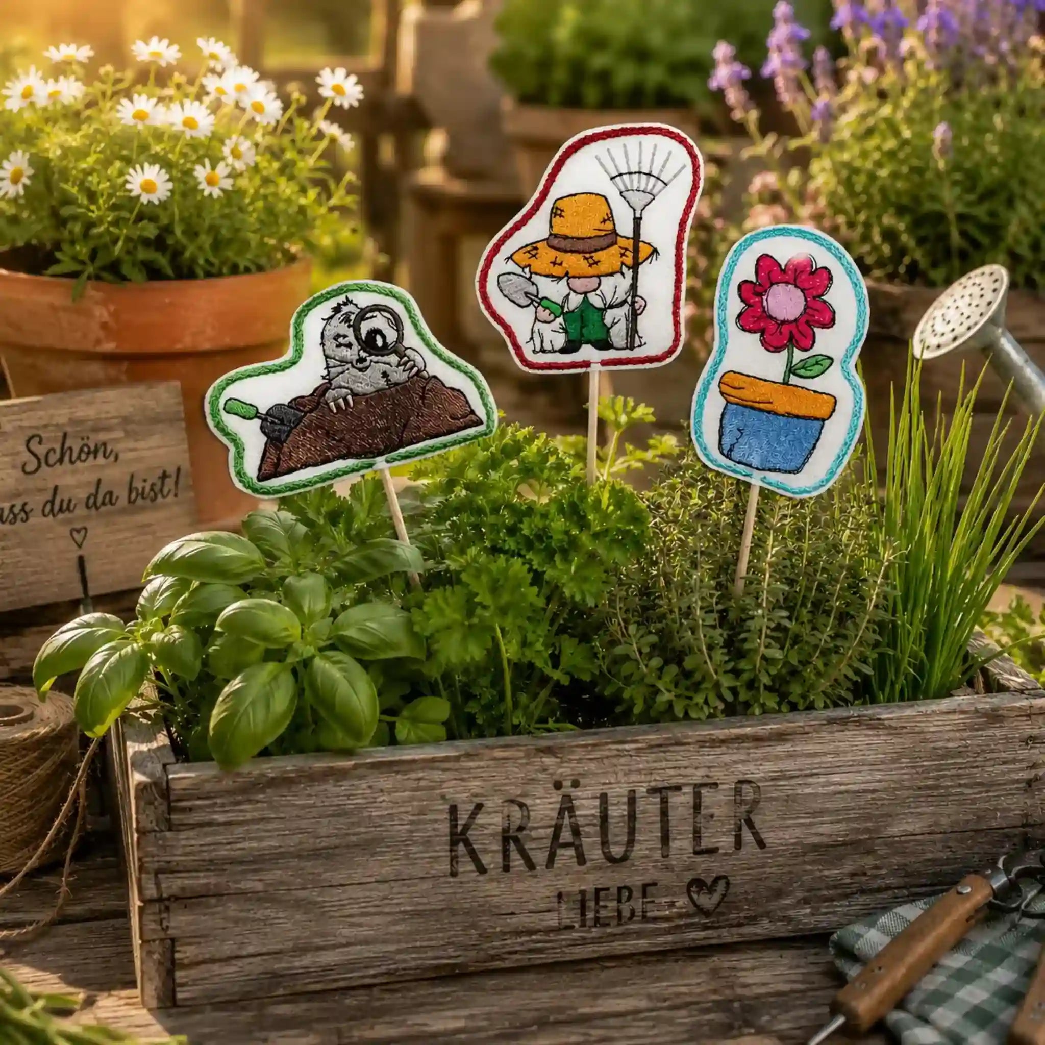 ITH Stickdatei Stabfigur Garten- & Grillwichtel 10x10