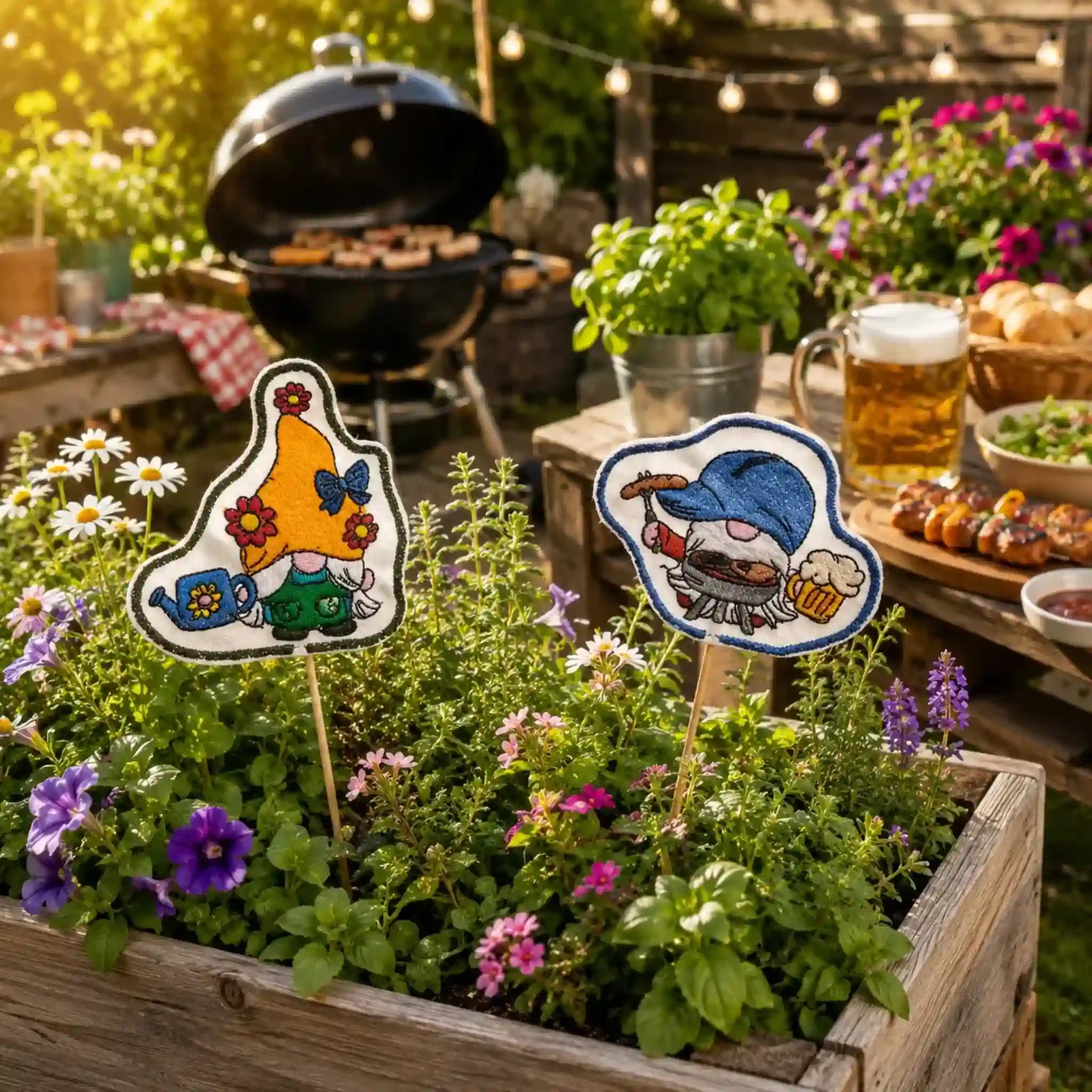 ITH Stickdatei Stabfigur Garten- & Grillwichtel 10x10