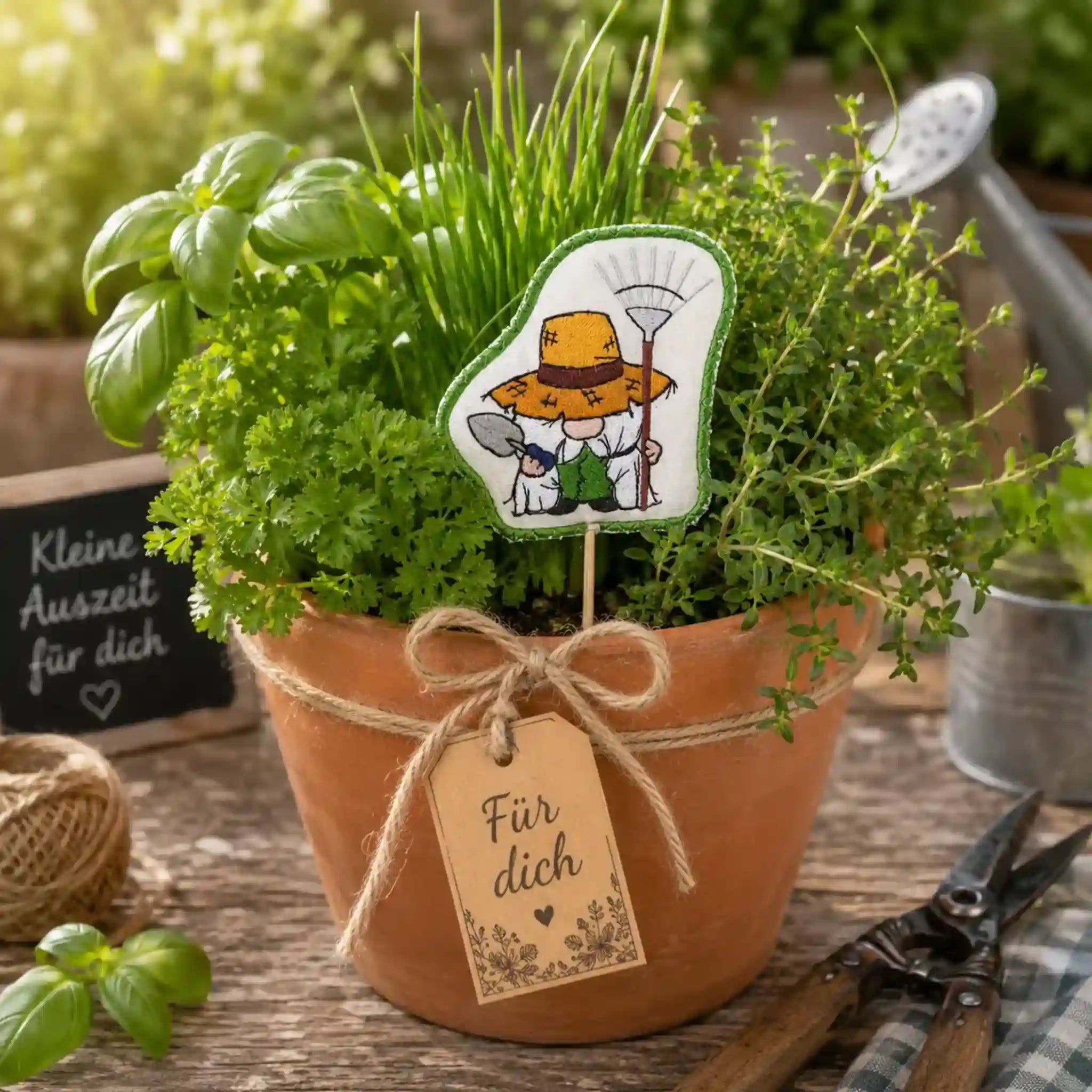 ITH Stickdatei Stabfigur Garten- & Grillwichtel 10x10