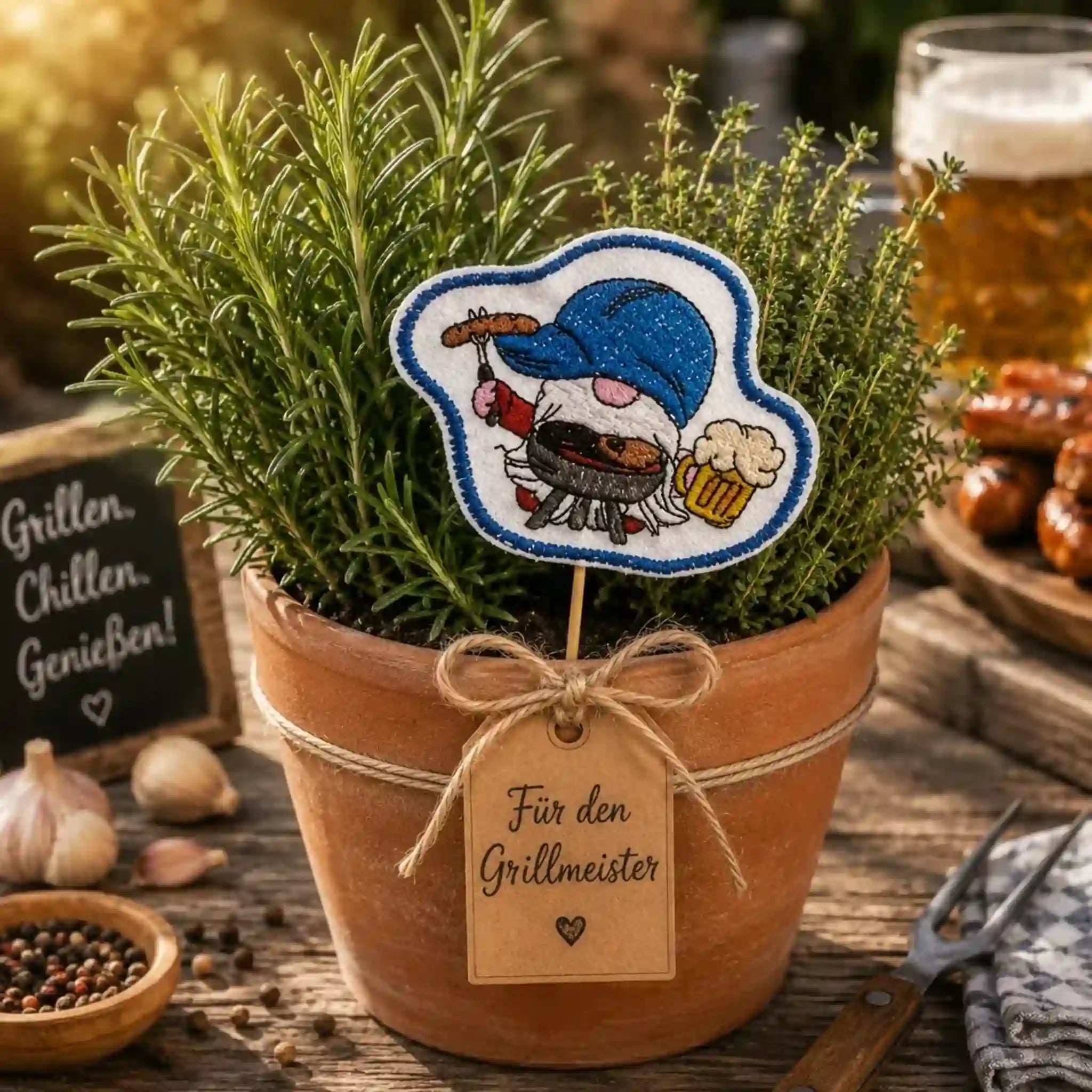 ITH Stickdatei Stabfigur Garten- & Grillwichtel 10x10