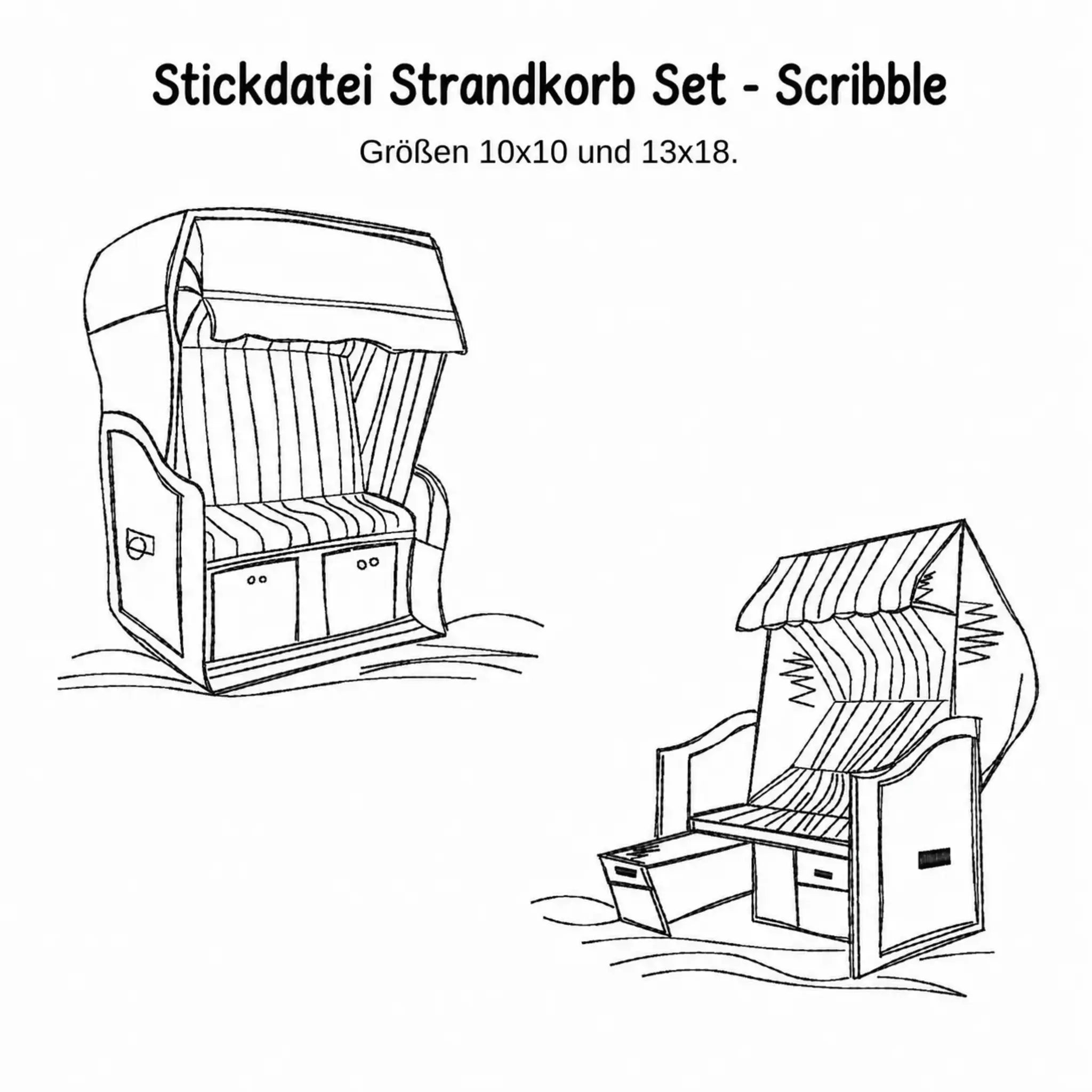 Stickdatei Strandkorb-Set