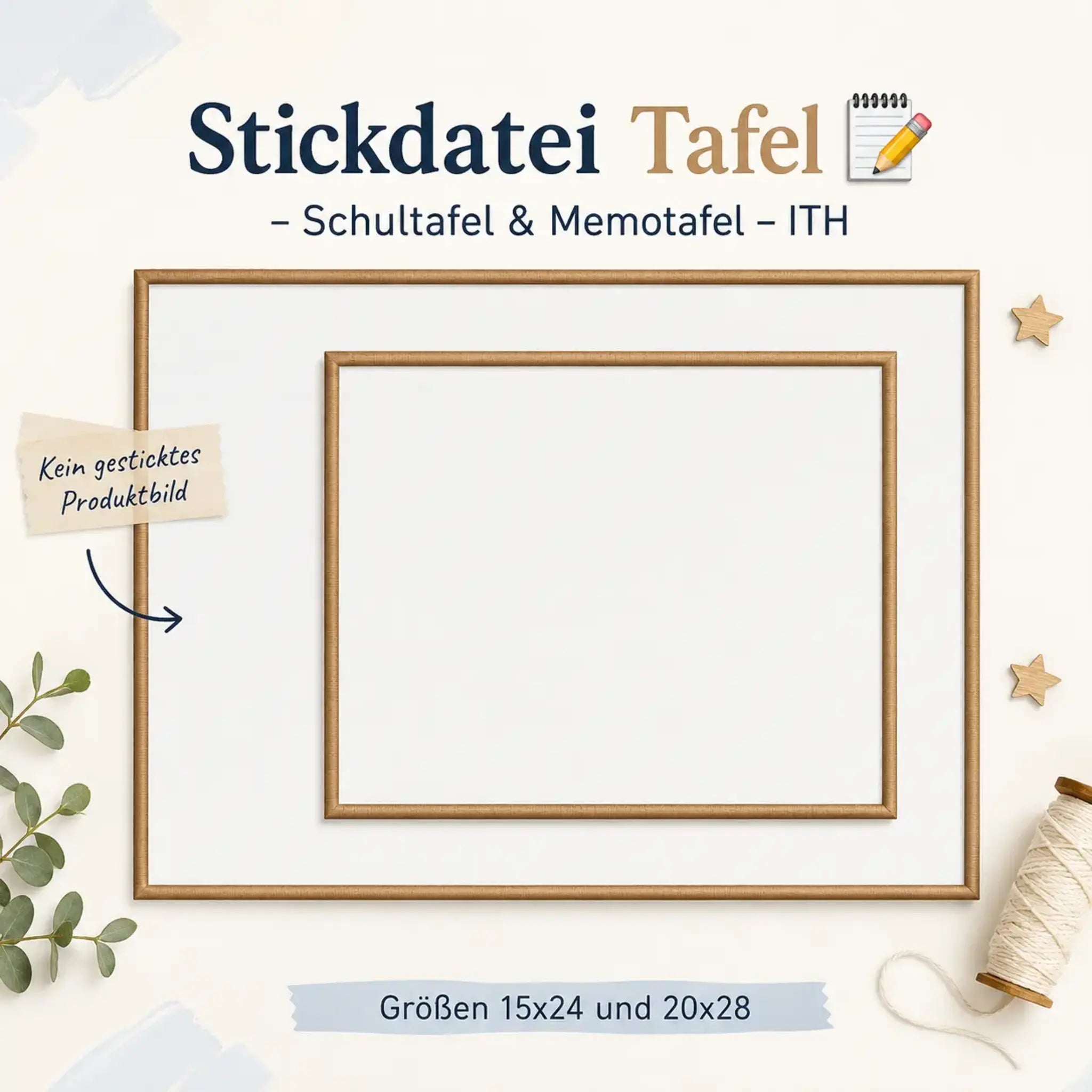 ITH Stickdatei Tafel 📝 – Schultafel & Memotafel zum Sticken