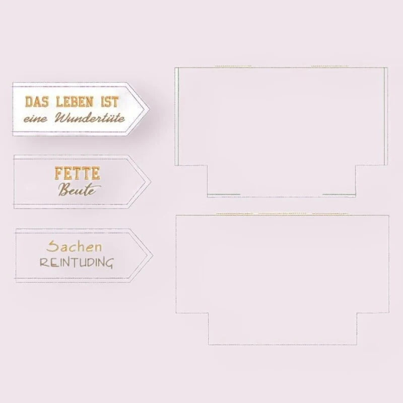 ITH Stickdatei Tasche mit Lasche Blanko eckig von stiXXie by lajana