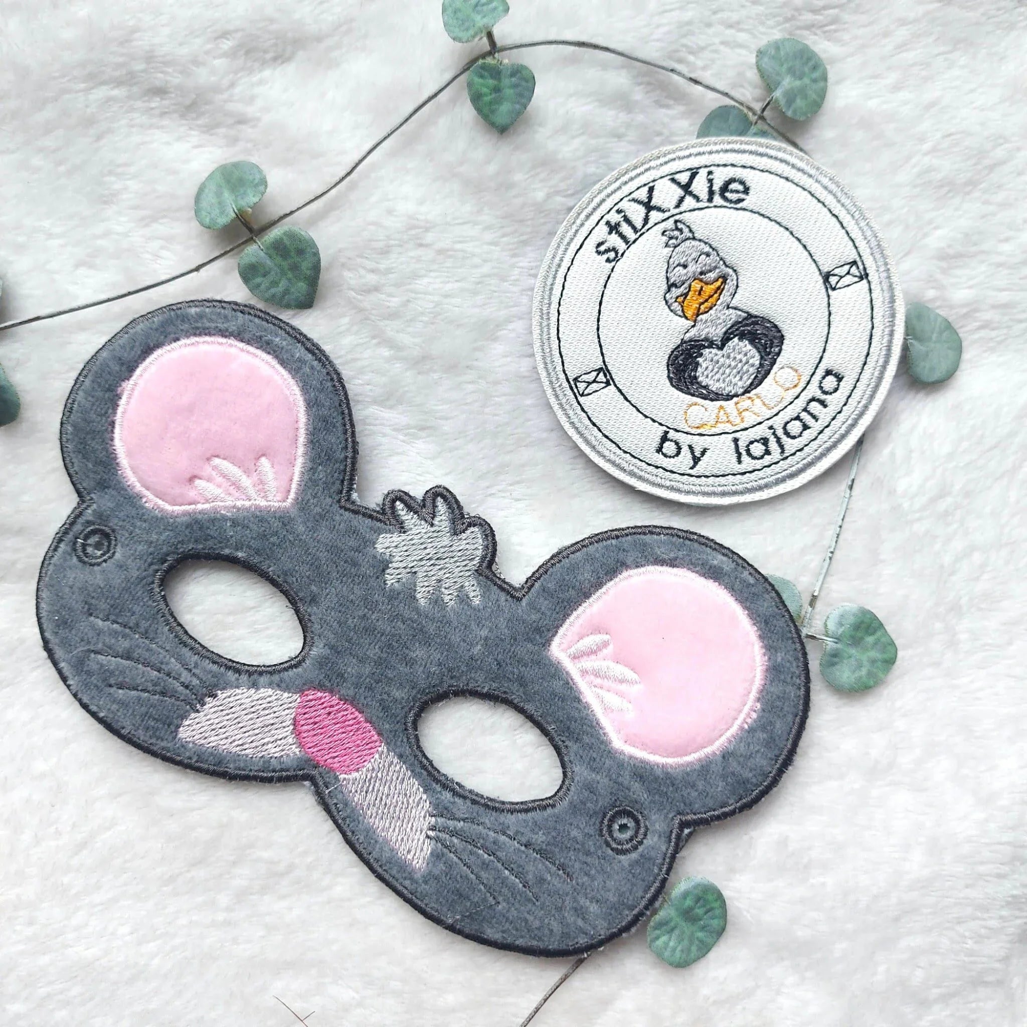 ITH Stickdatei Masken Fasching