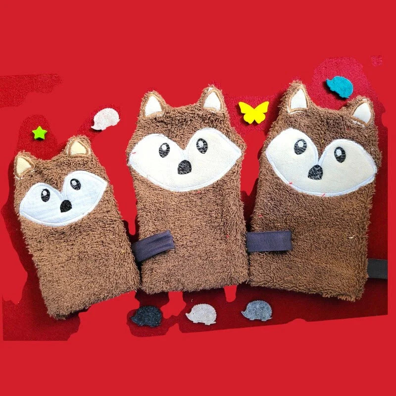ITH Stickdatei Tierwaschlappen und Fingerpuppen