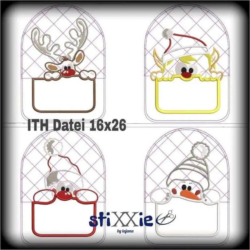 ITH Stickdatei Topfhandschuh Weihnachtsmotive von stiXXie by lajana