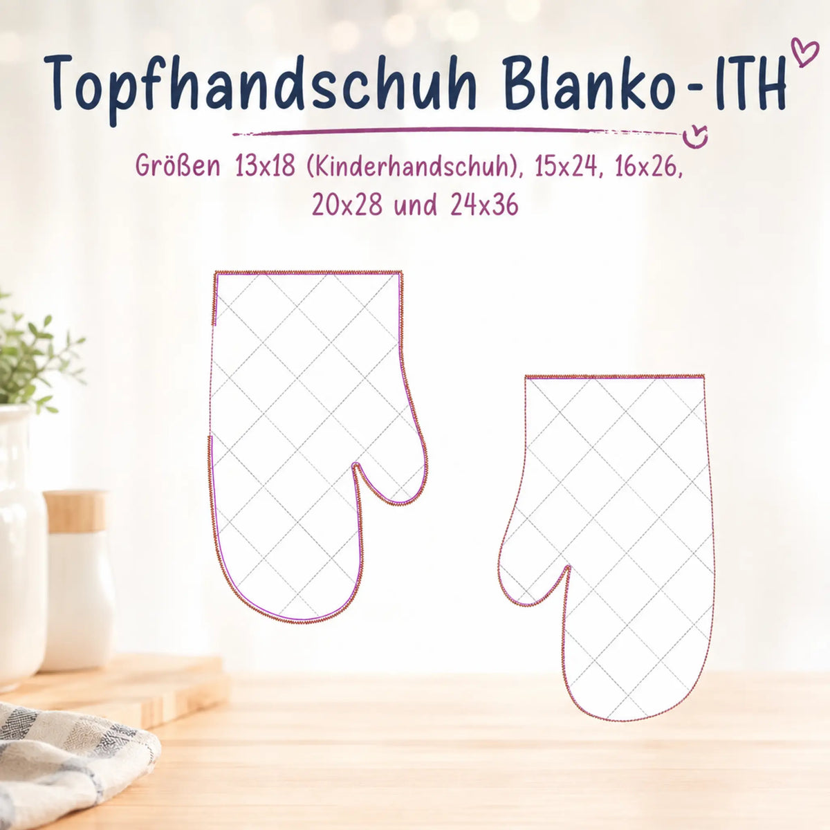 ITH Stickdatei Topfhandschuh – Blanko