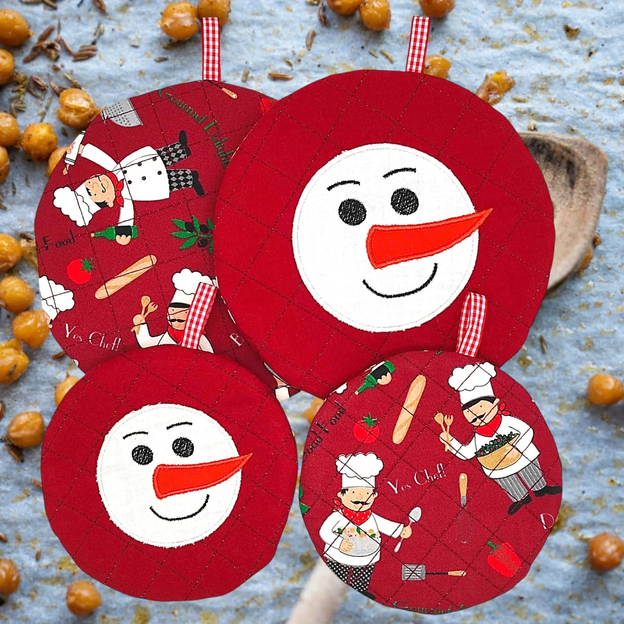 ITH Stickdatei Topfi Schneemann rund