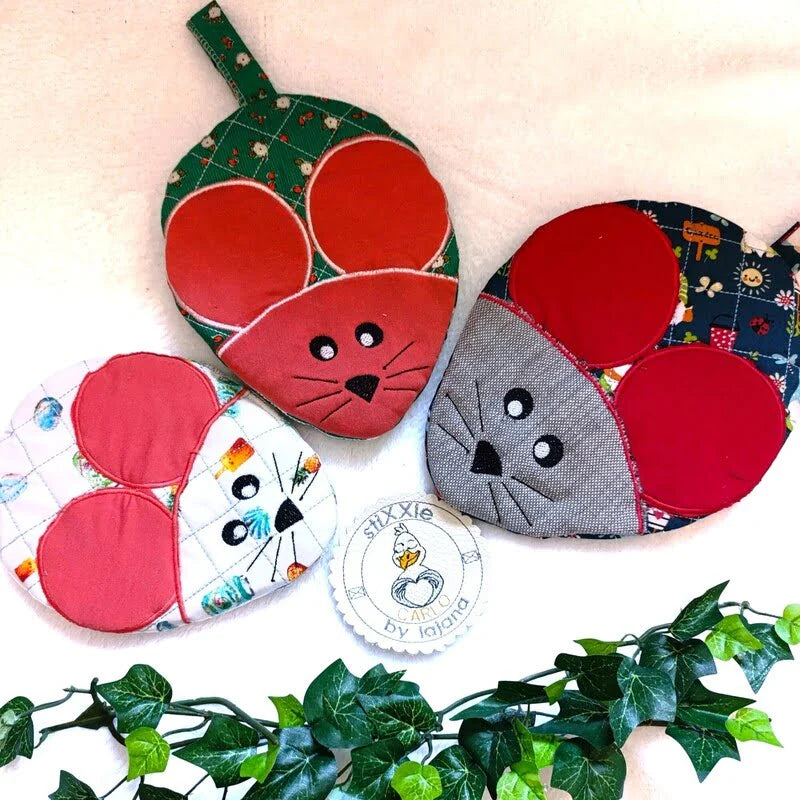 ITH Stickdatei Topflappen Maus