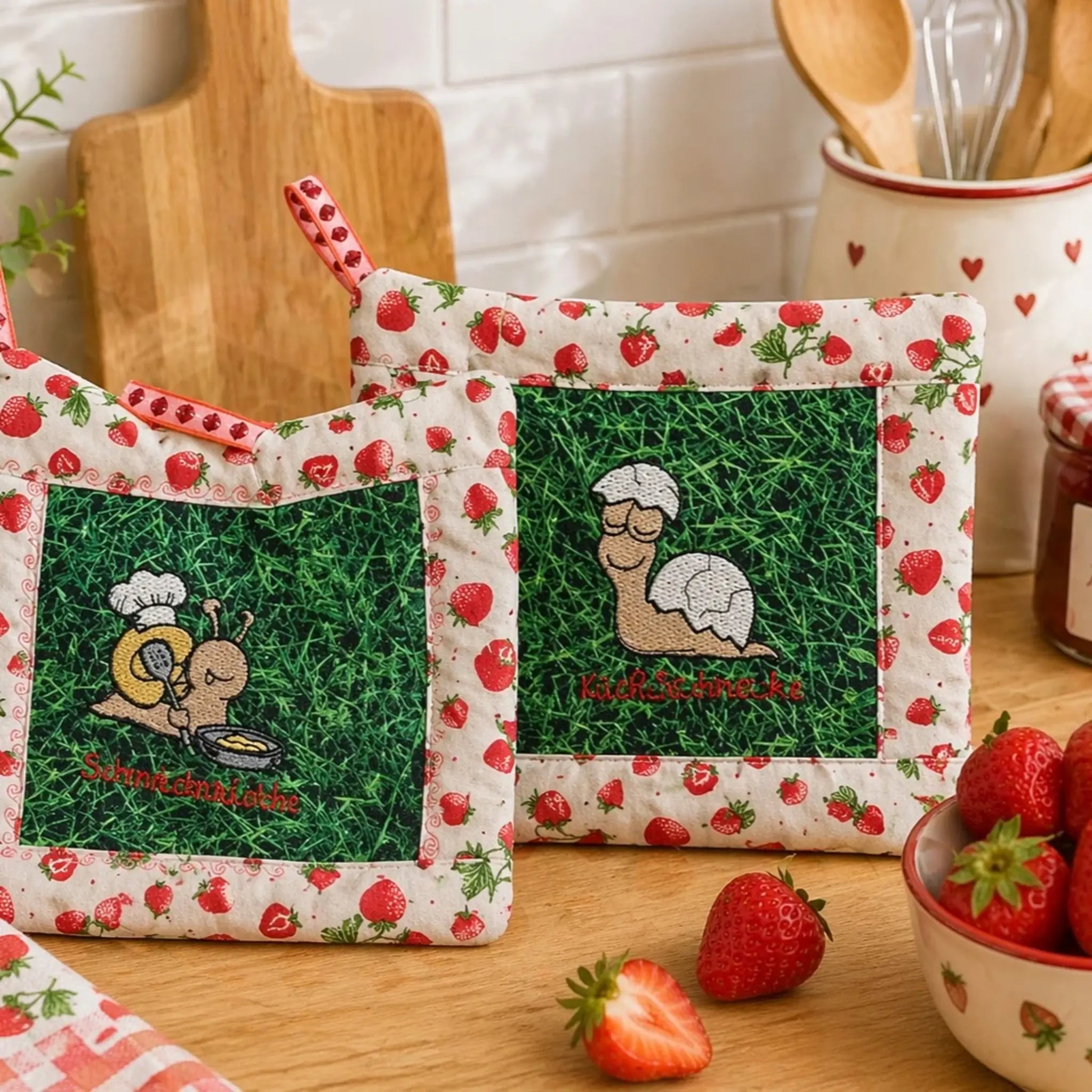 ITH Stickdatei Topflappen Patchwork 🧵🍀 – 2 Größen | In-the-Hoop