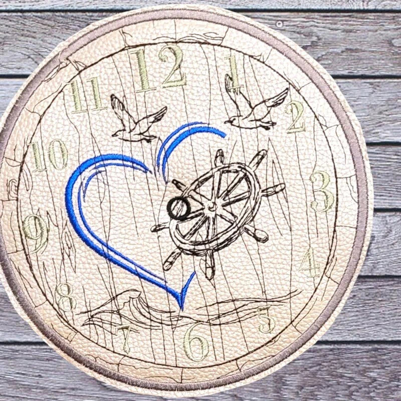 ITH Stickdatei Fass-Uhr