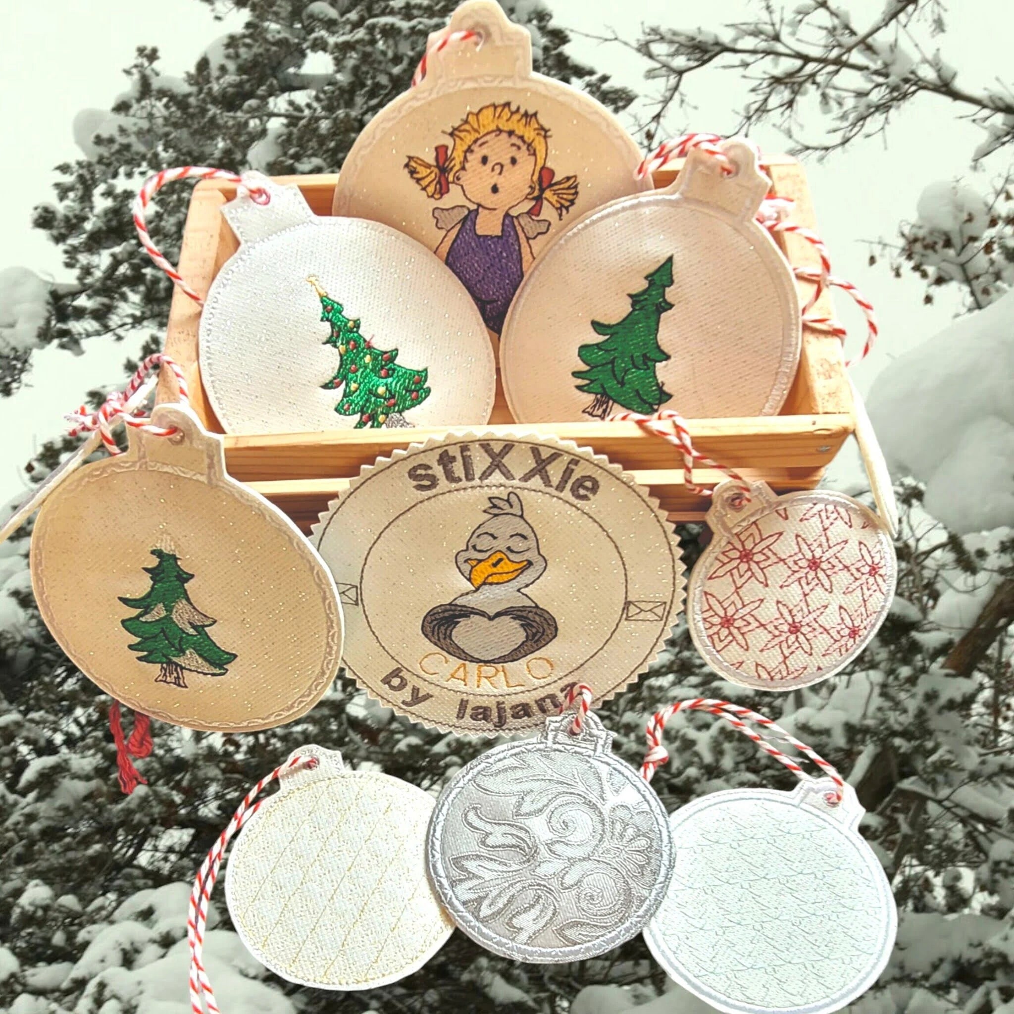 ITH Stickdatei Weihnachtskugel Blanko