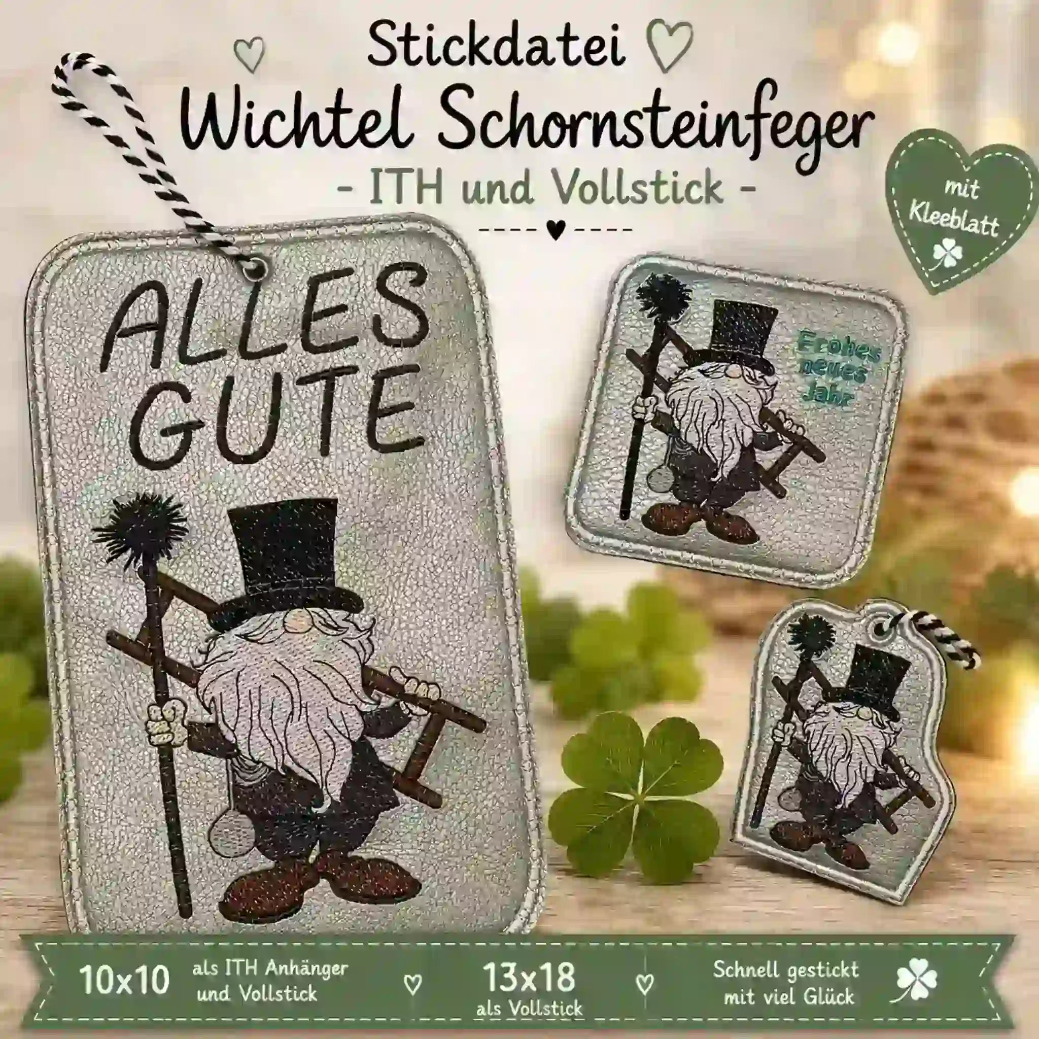 ITH Stickdatei Wichtel Schornsteinfeger